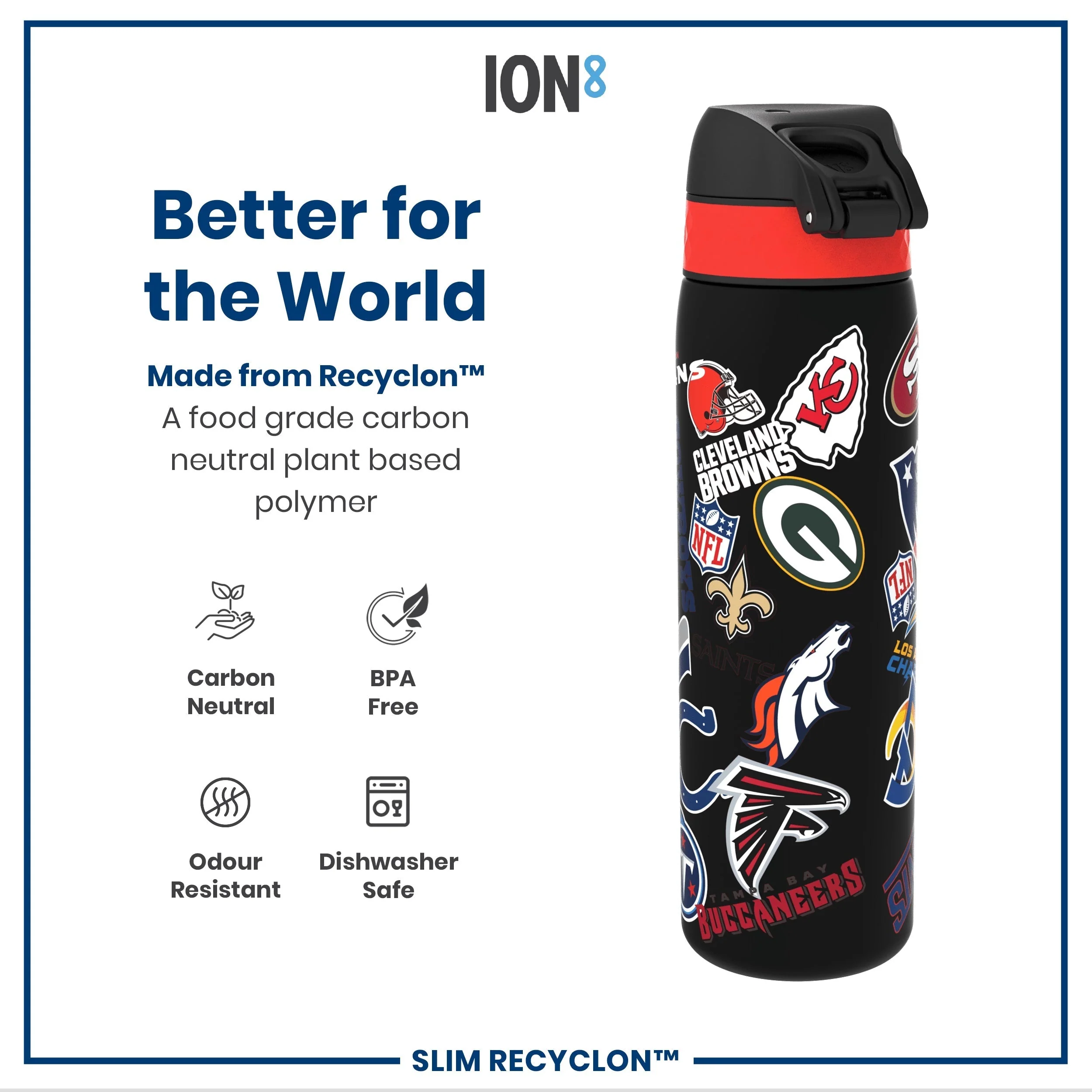 NFL x ION8, Recyclon, Patch-Logos, 500 ml - Image 5