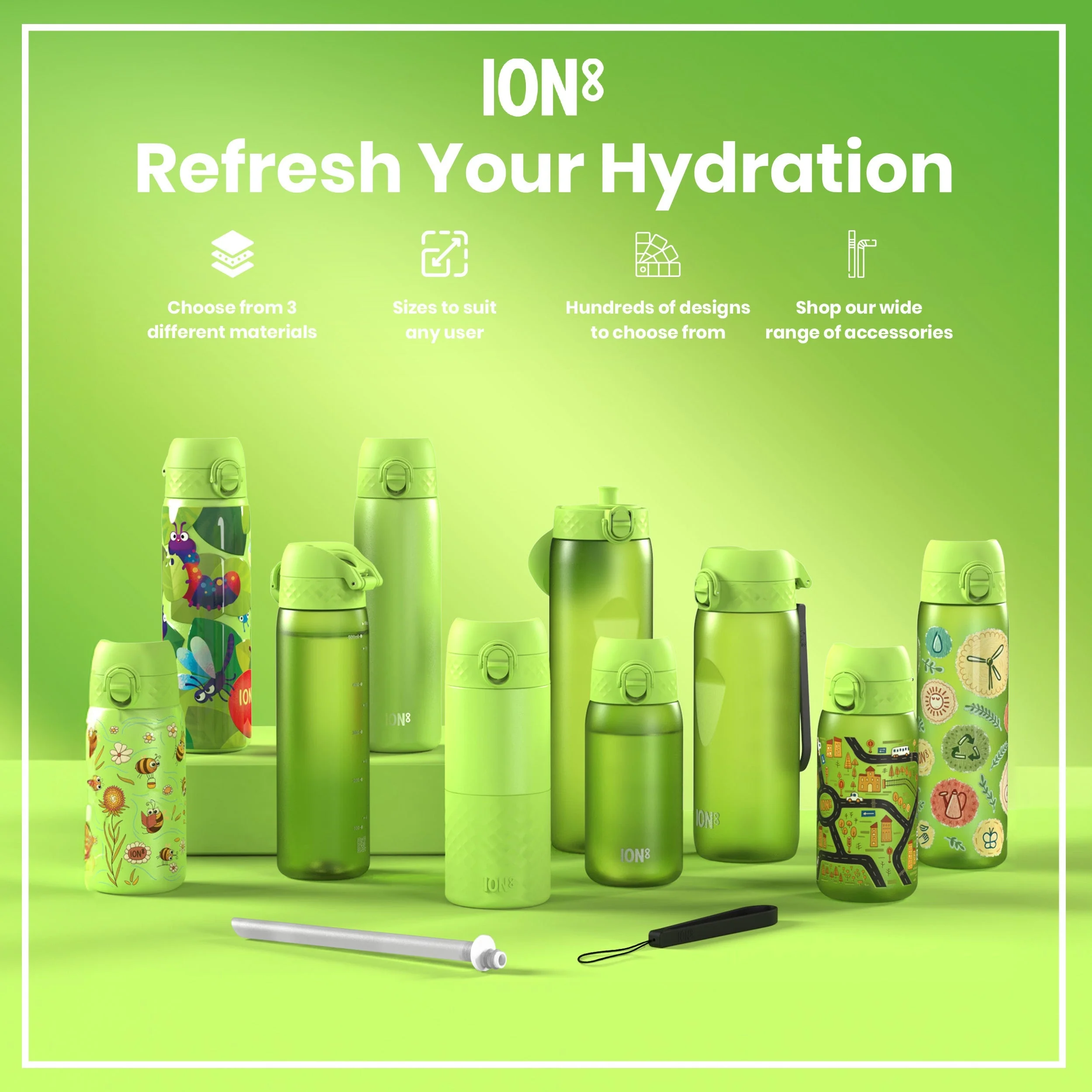 Recyclon-Trinkflasche, Grün, 1 L - Image 7
