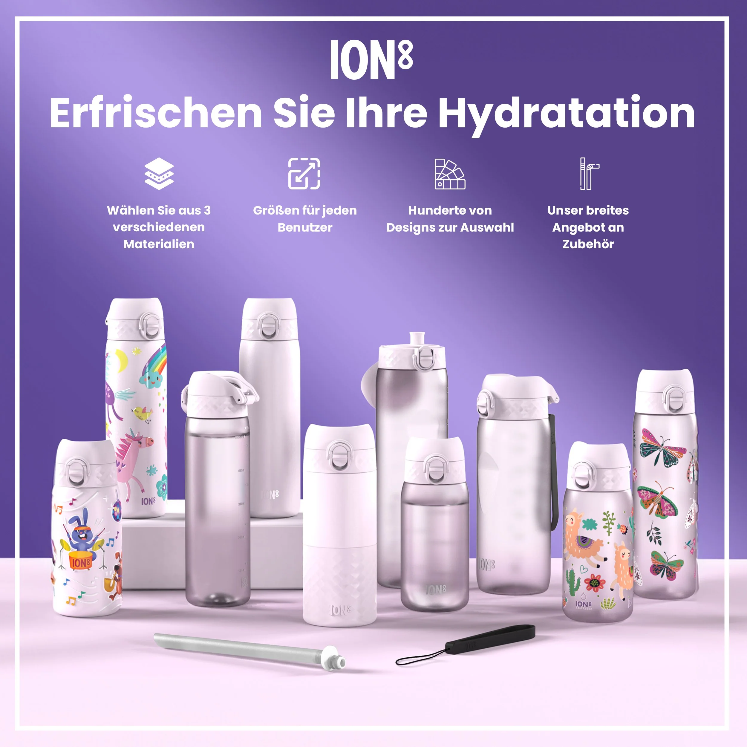 Recyclon-Trinkflasche, Helllila, 1 L - Image 7