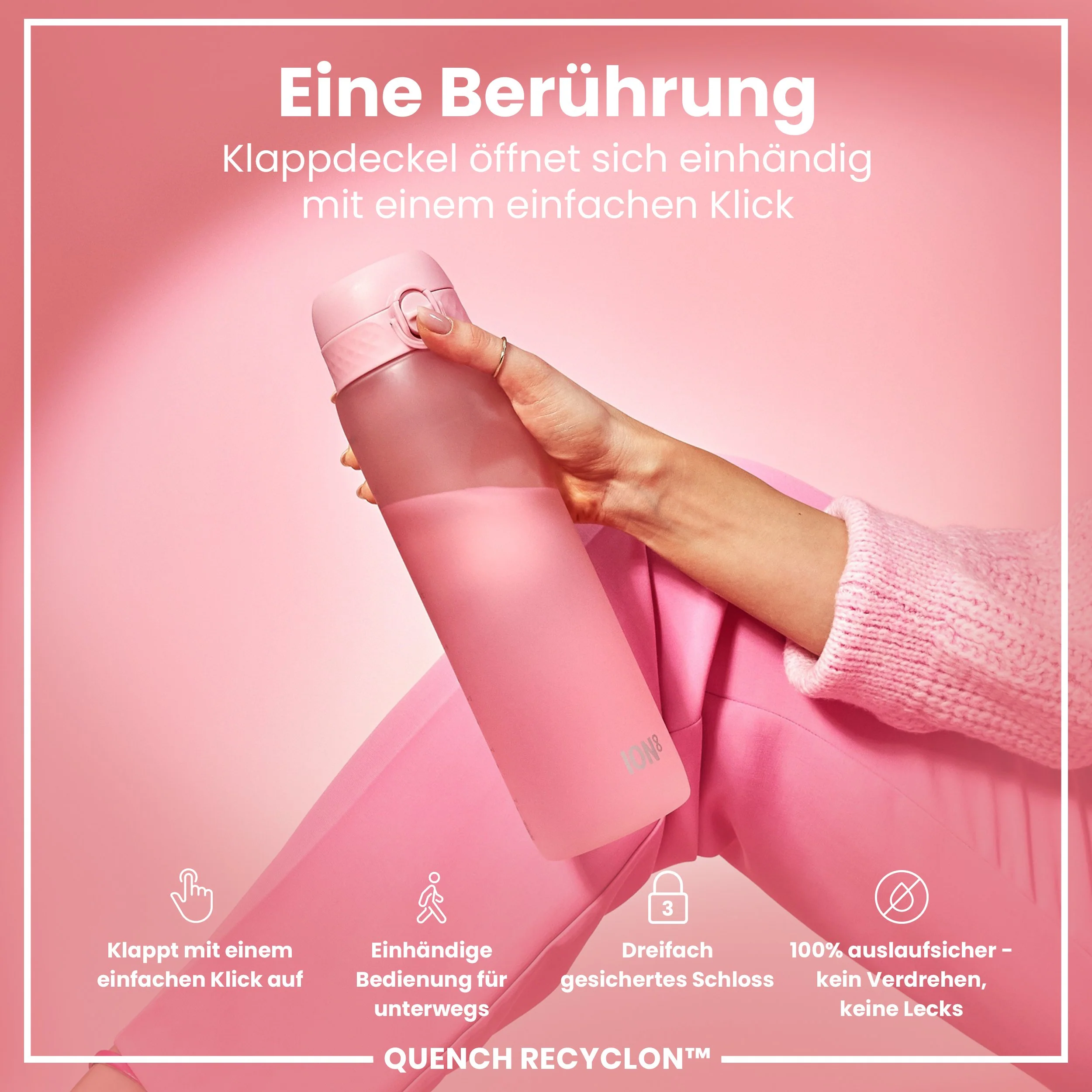 Recyclon-Trinkflasche, Rosenquarz, 1 L - Image 3