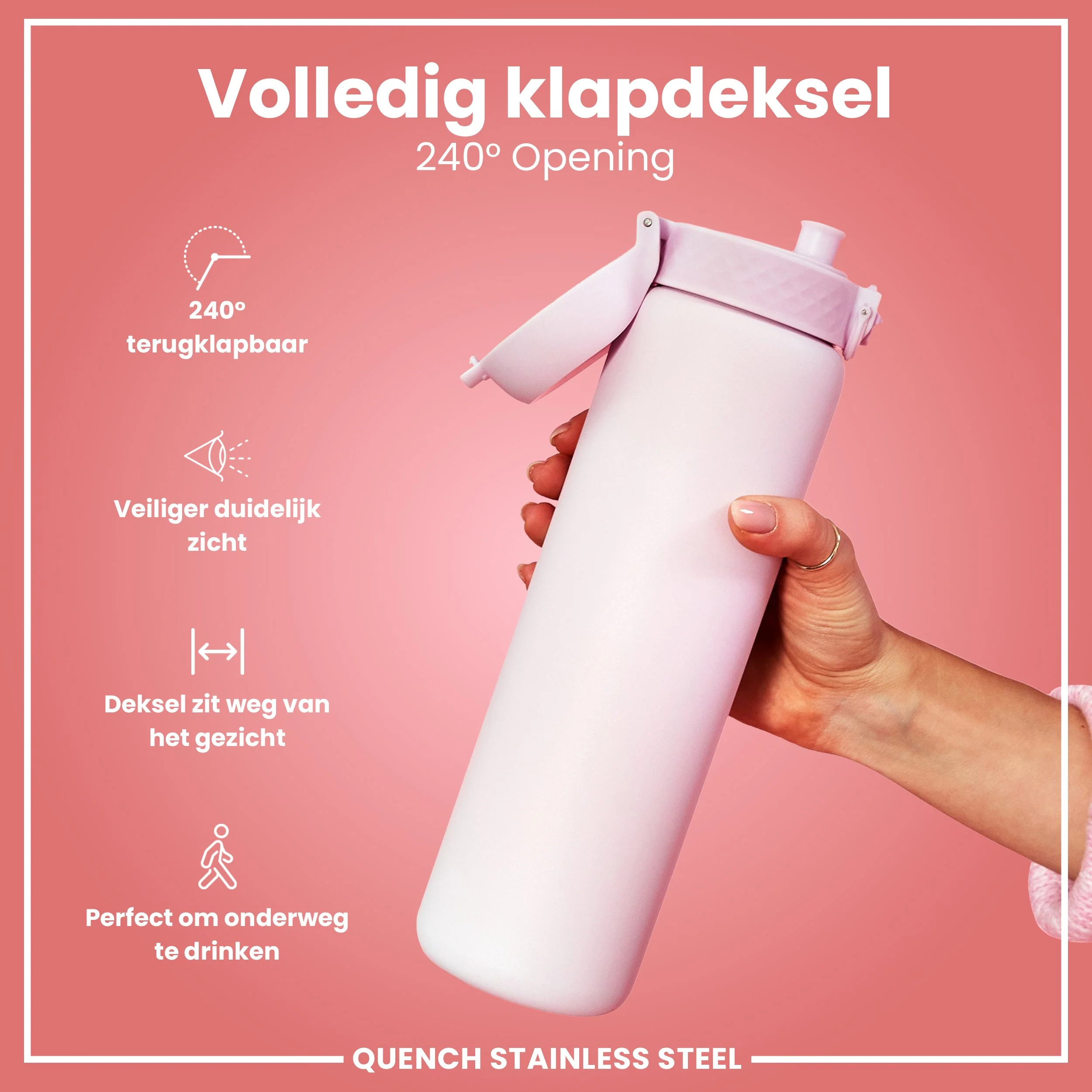 Leichte Edelstahl-Trinkflasche, Fliederdämmerung, 1 L - Image 4