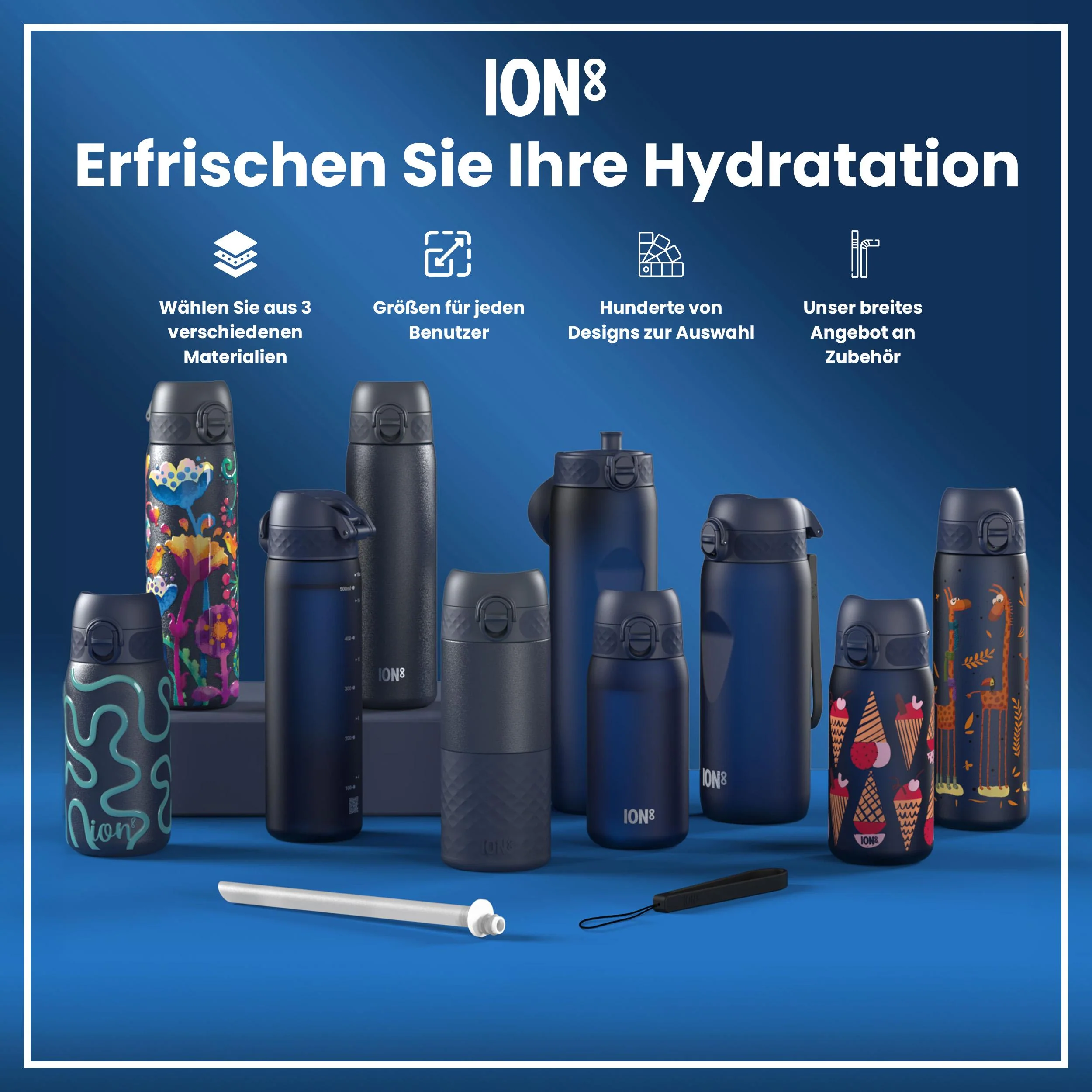 Isolierte Edelstahl-Trinkflasche, Aschemarine, 1 L - Image 7