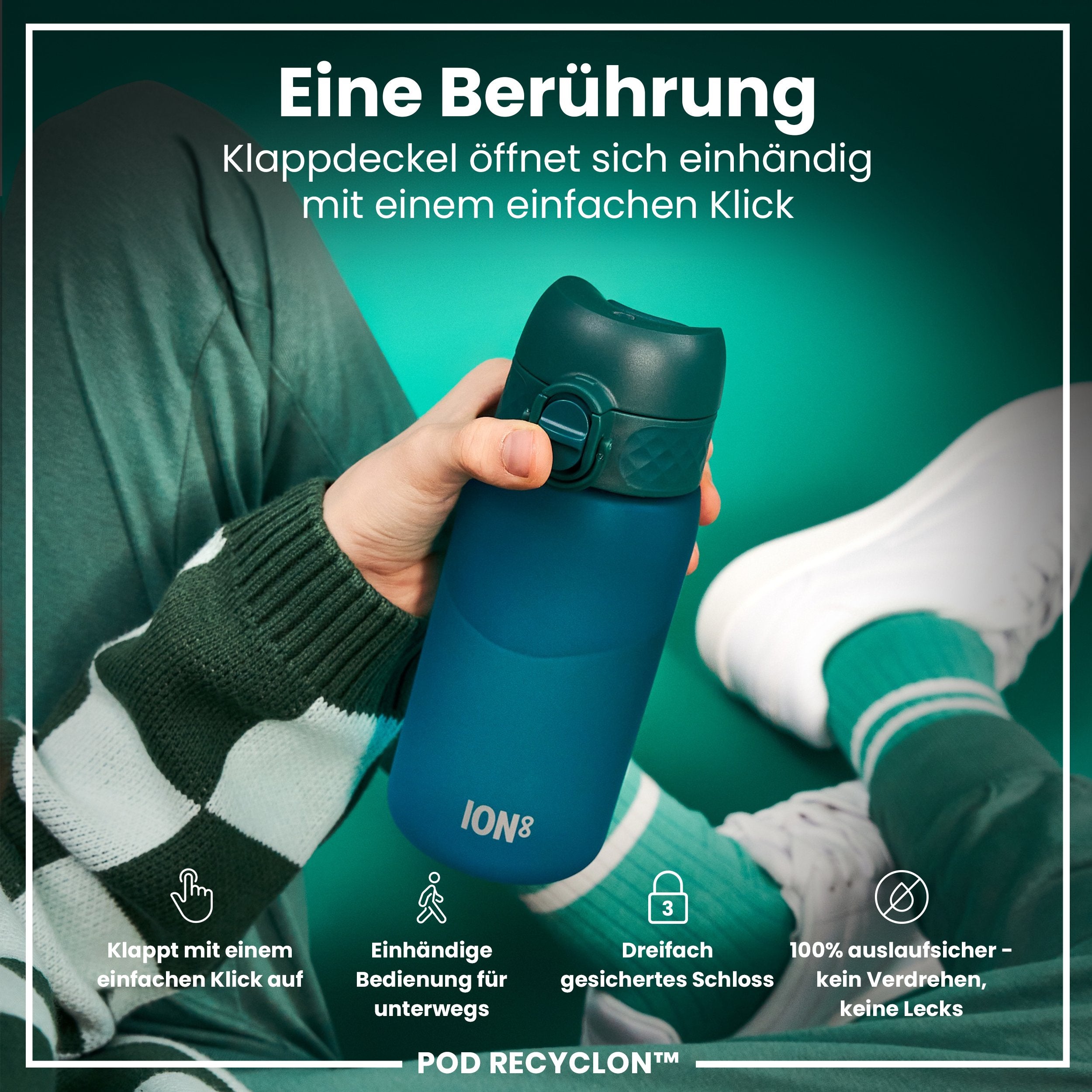 Recyclon Trinkflasche, Aqua, 350 ml - Image 3