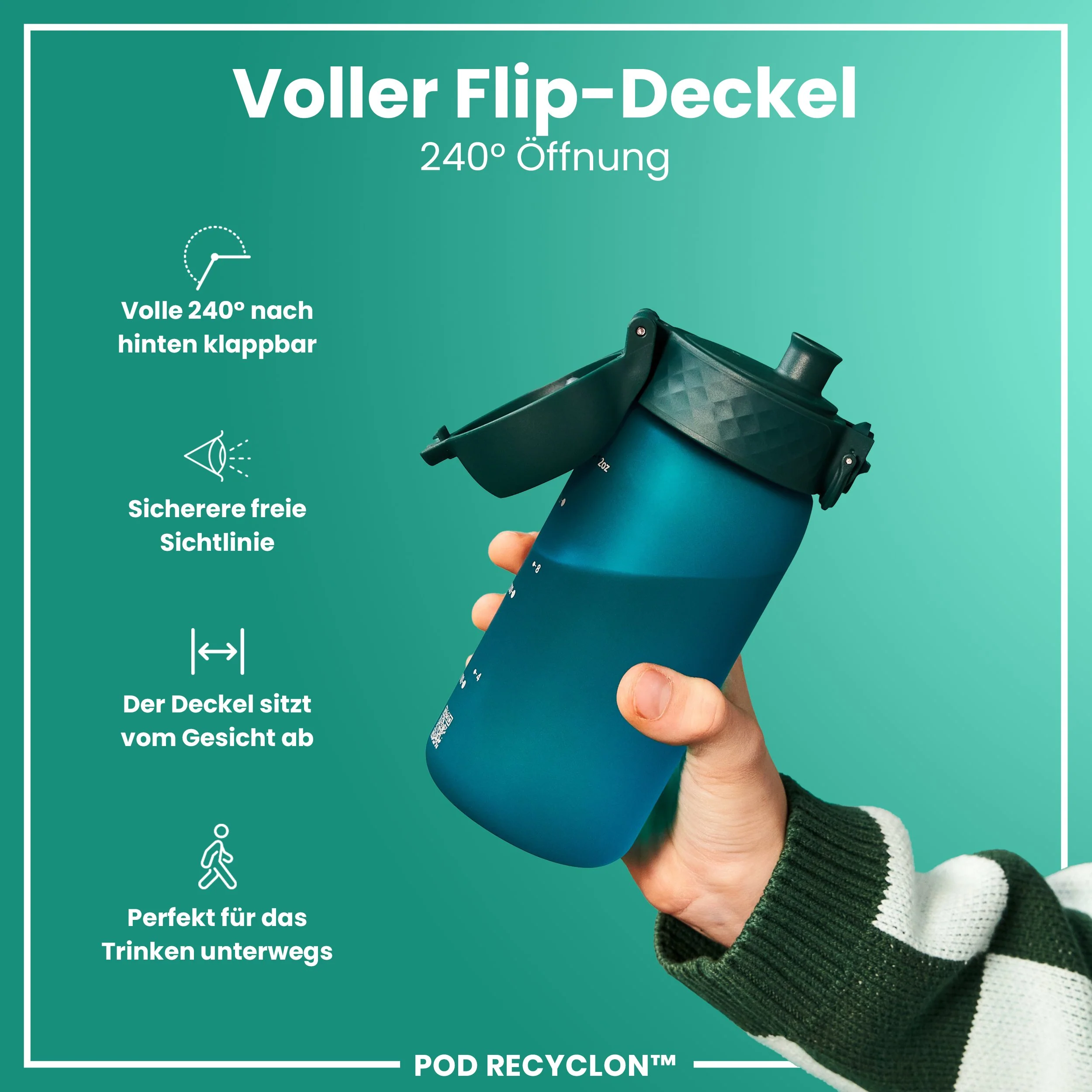 Recyclon Trinkflasche, Aqua, 350 ml - Image 4