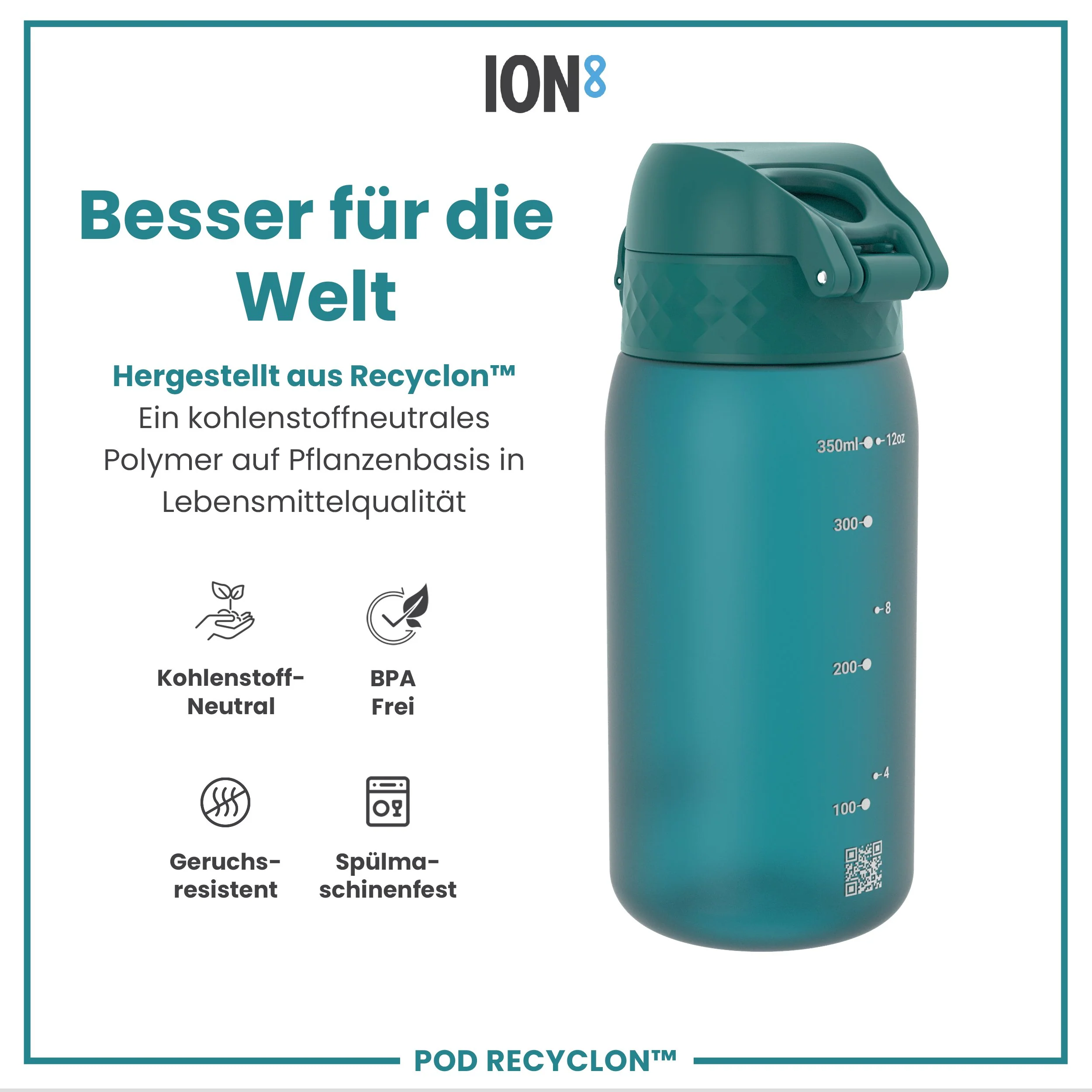 Recyclon Trinkflasche, Aqua, 350 ml - Image 5