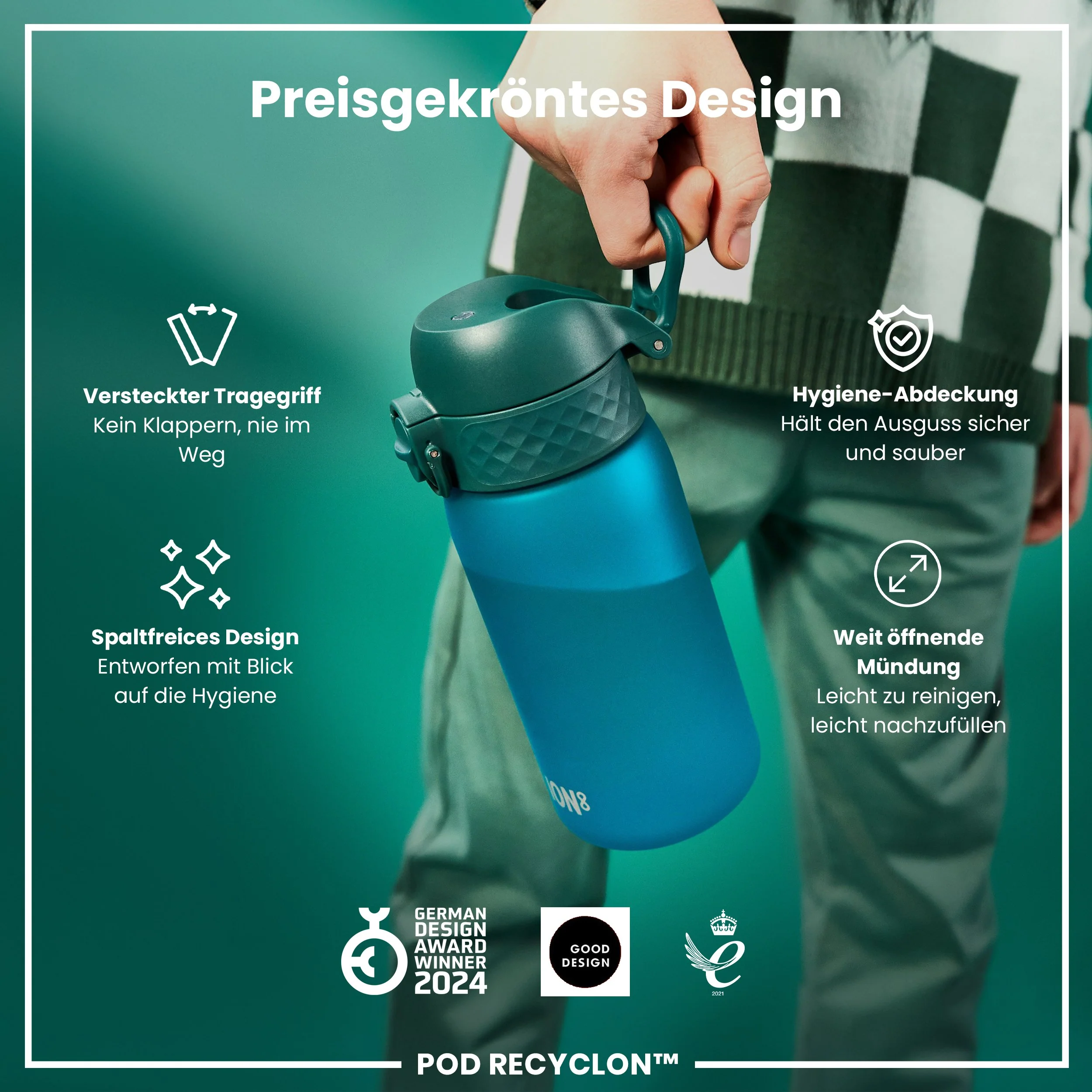 Recyclon Trinkflasche, Aqua, 350 ml - Image 6