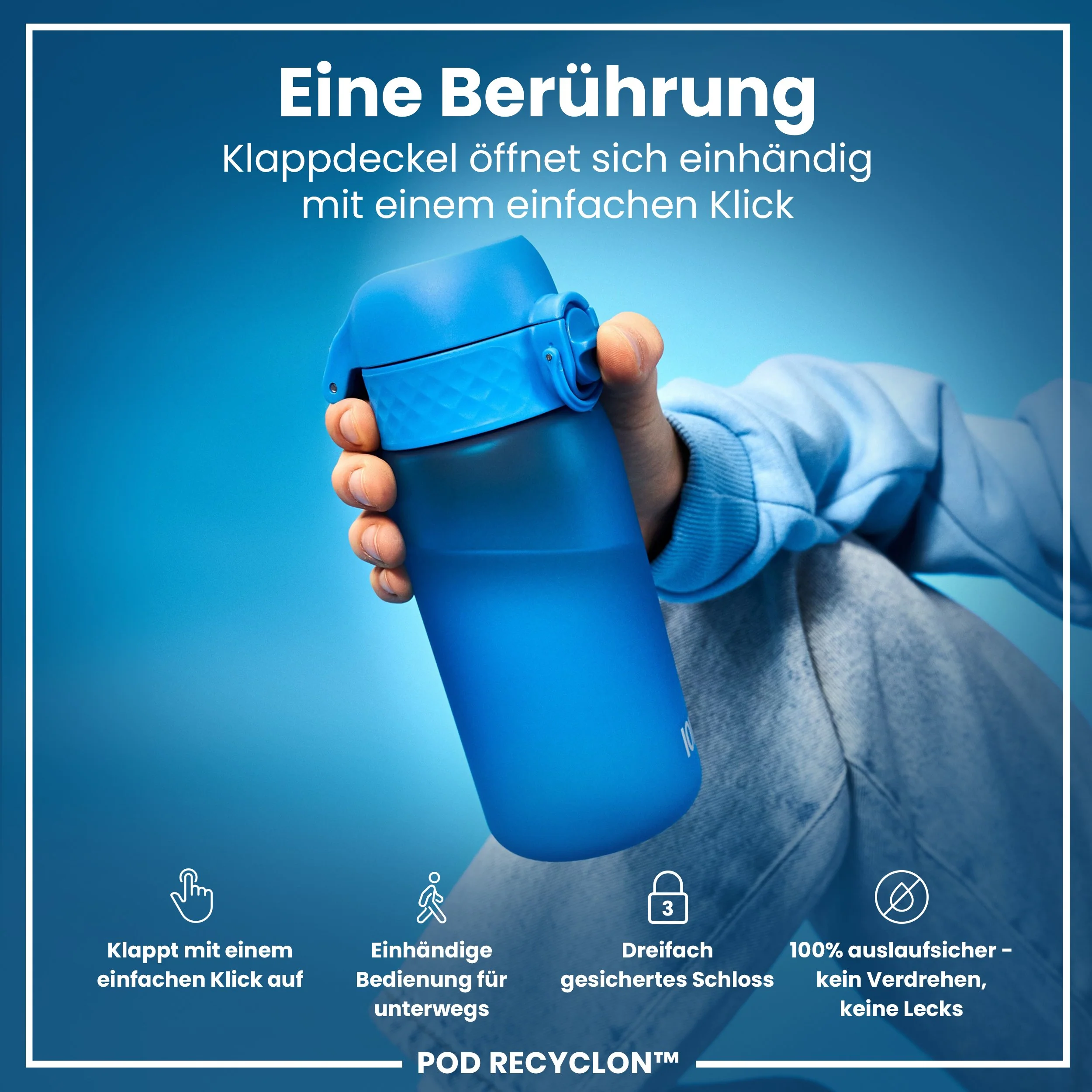 Recyclon Trinkflasche,  Blau, 350 ml - Image 3