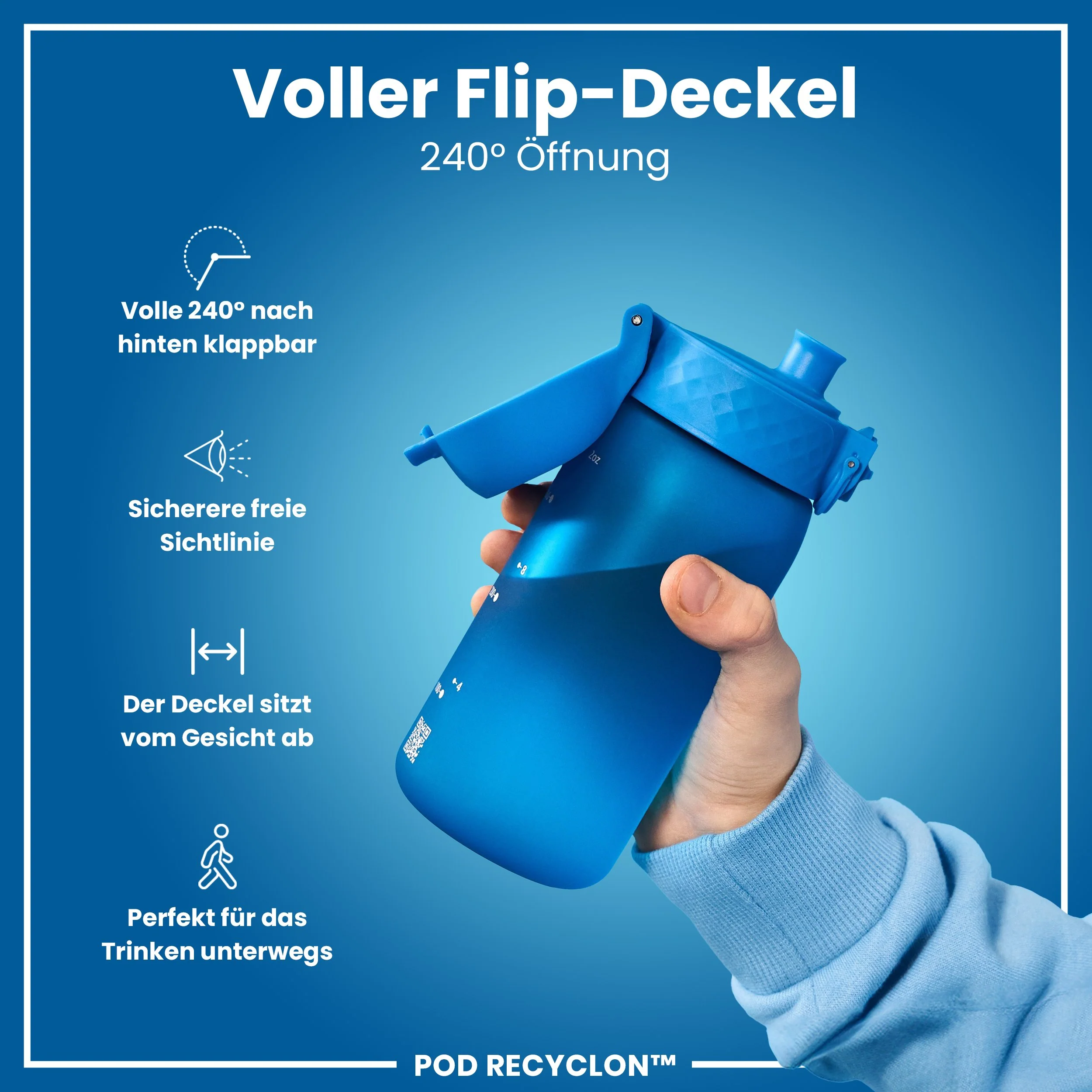 Recyclon Trinkflasche,  Blau, 350 ml - Image 4