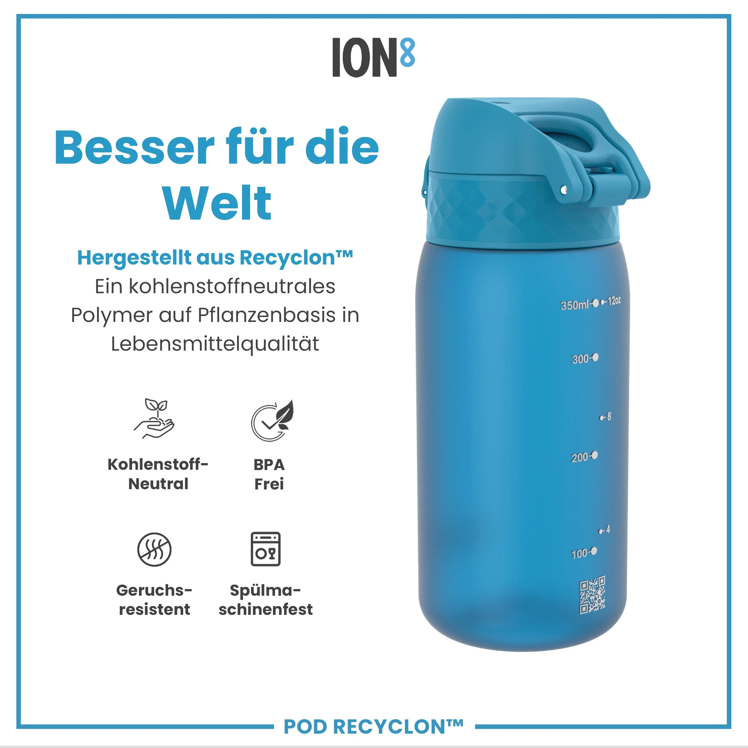 Recyclon Trinkflasche,  Blau, 350 ml - Image 5