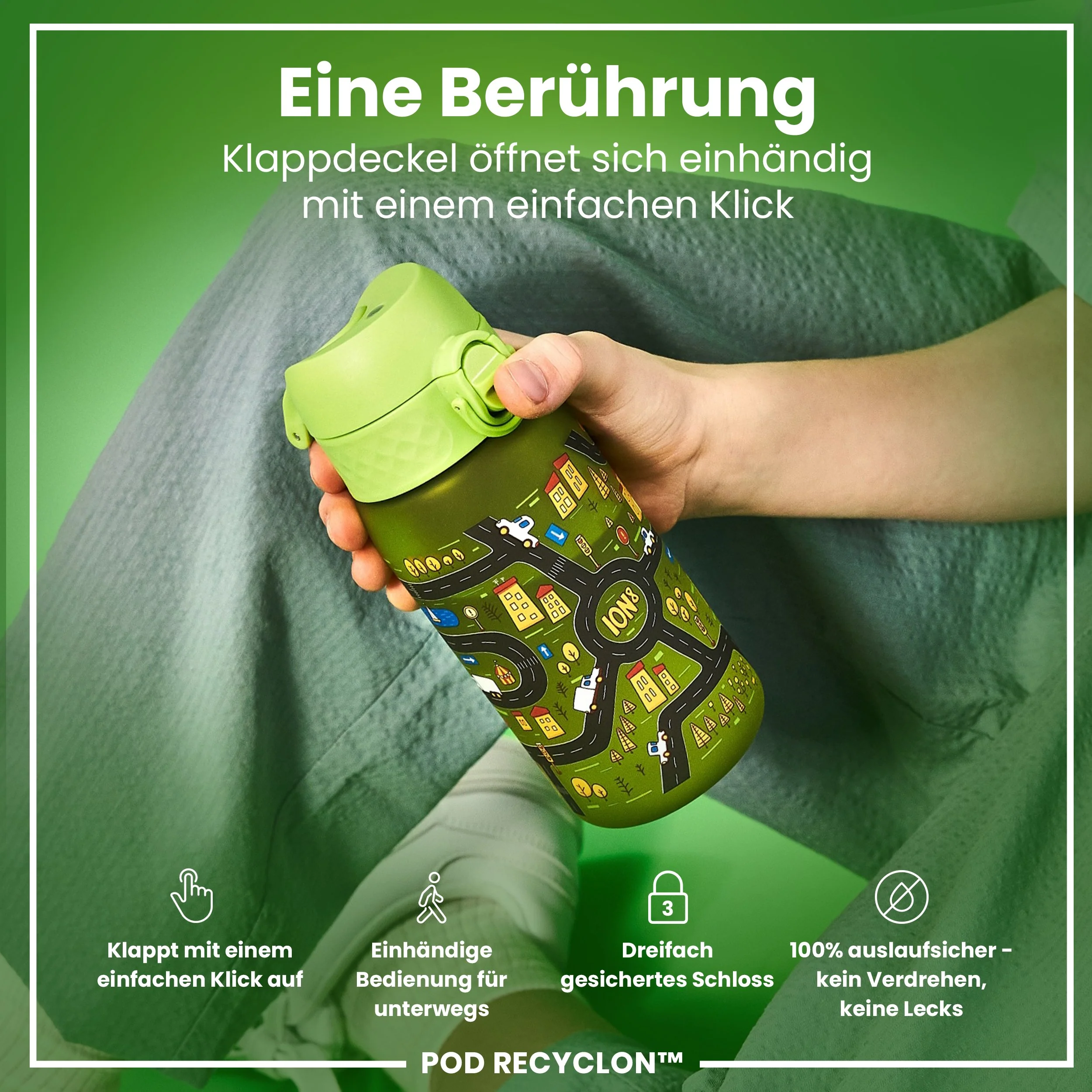 Recyclon Trinkflasche, Auto-Design, 350 ml - Image 3