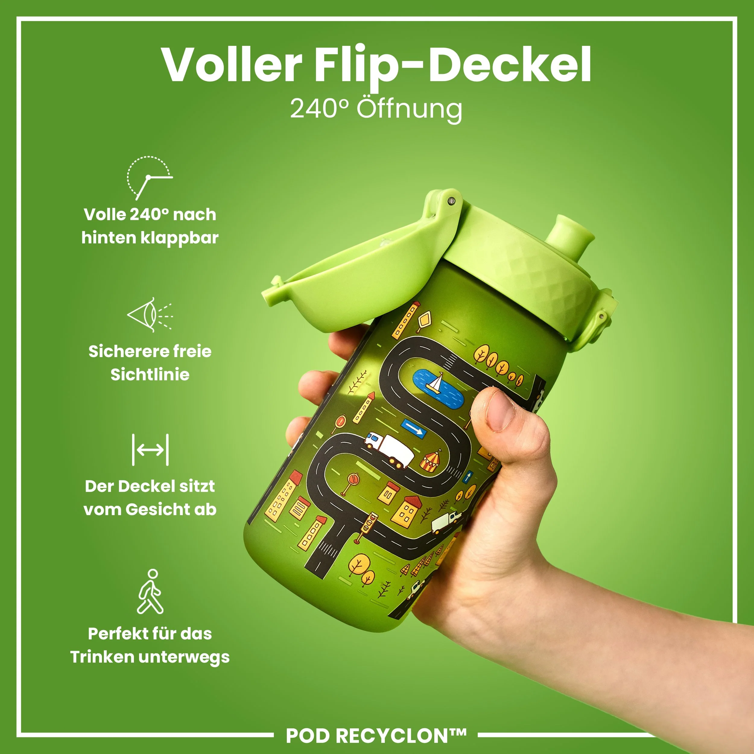 Recyclon Trinkflasche, Auto-Design, 350 ml - Image 4