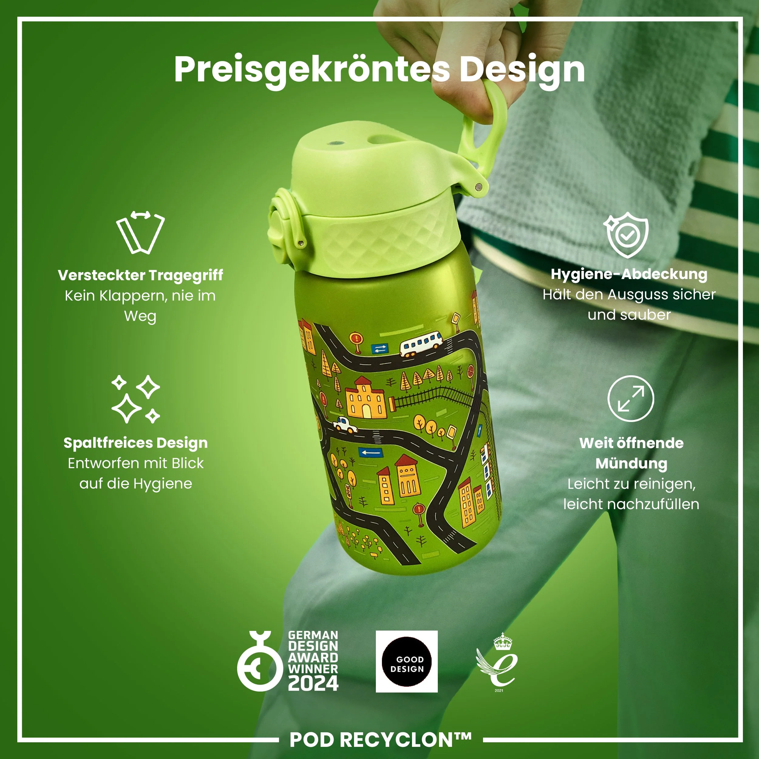 Recyclon Trinkflasche, Auto-Design, 350 ml - Image 6