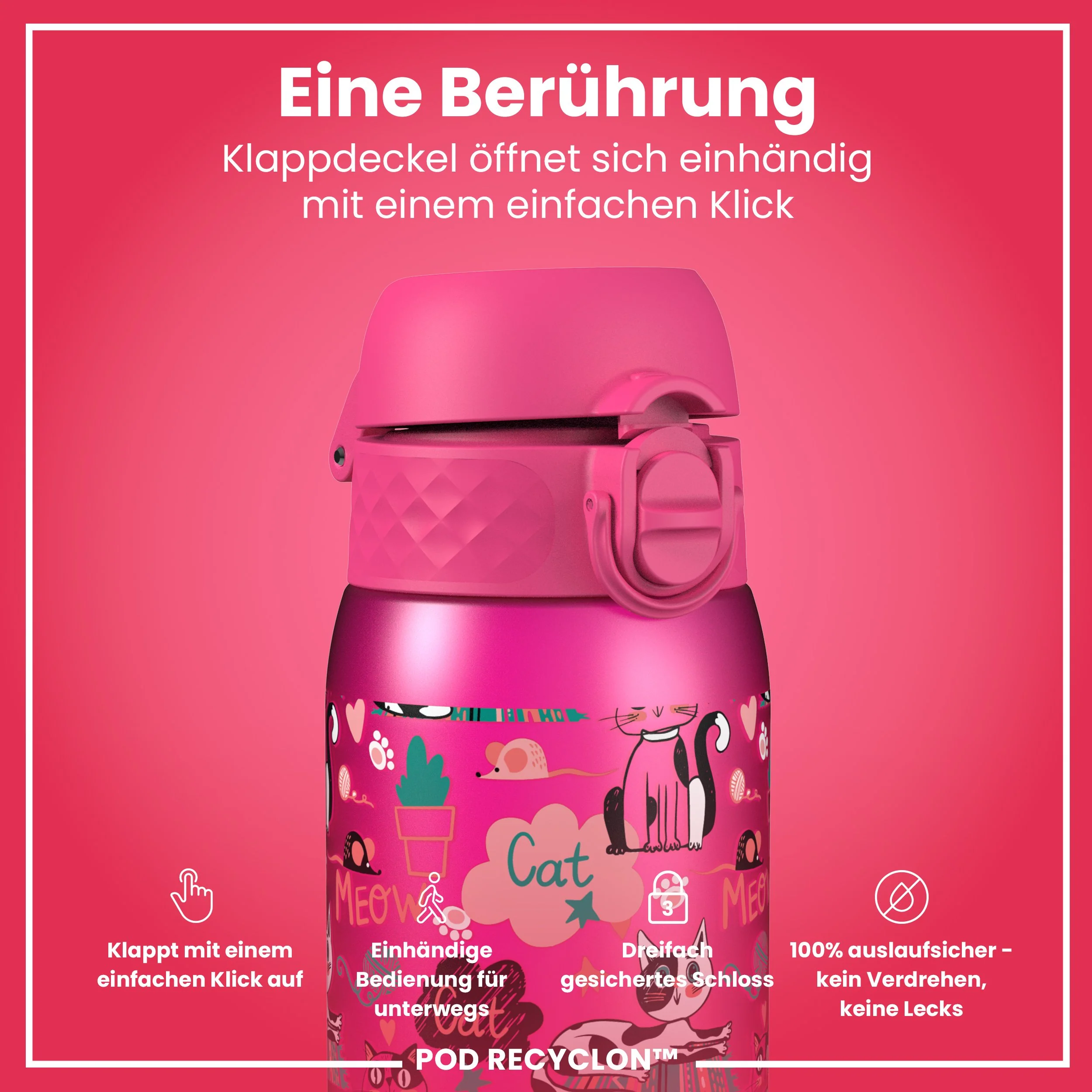 Recyclon Trinkflasche, Kätzchen, 350 ml - Image 3