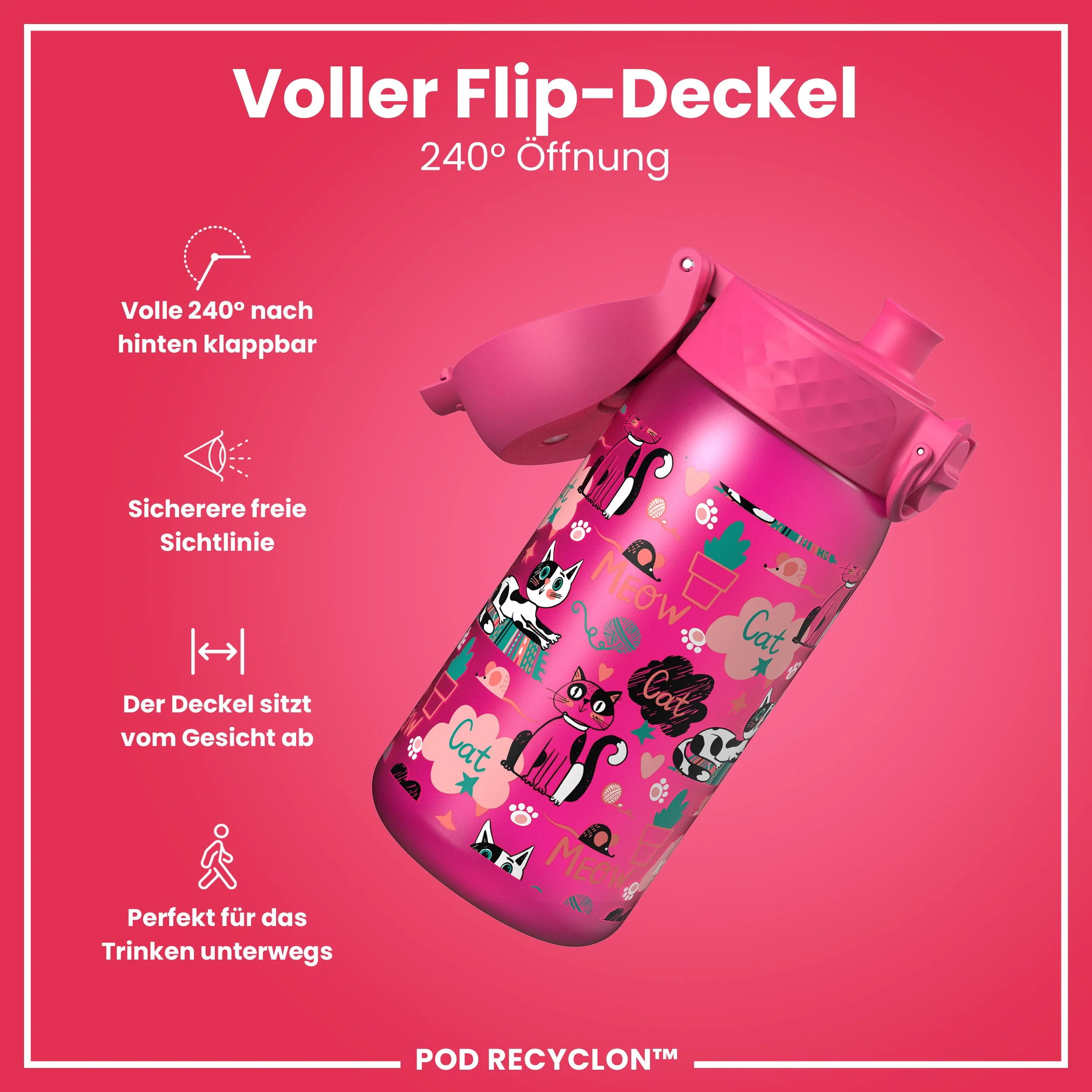 Recyclon Trinkflasche, Kätzchen, 350 ml - Image 4