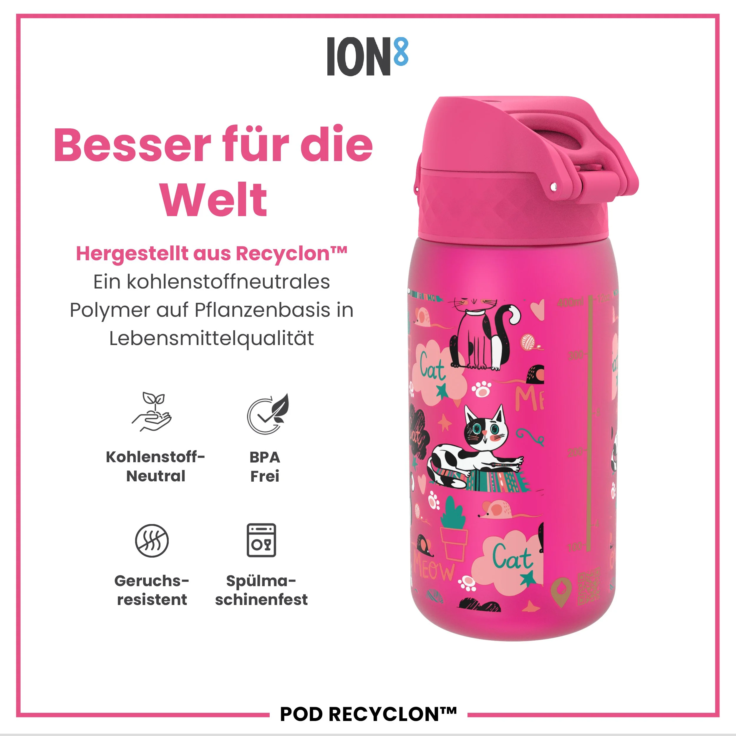 Recyclon Trinkflasche, Kätzchen, 350 ml - Image 5