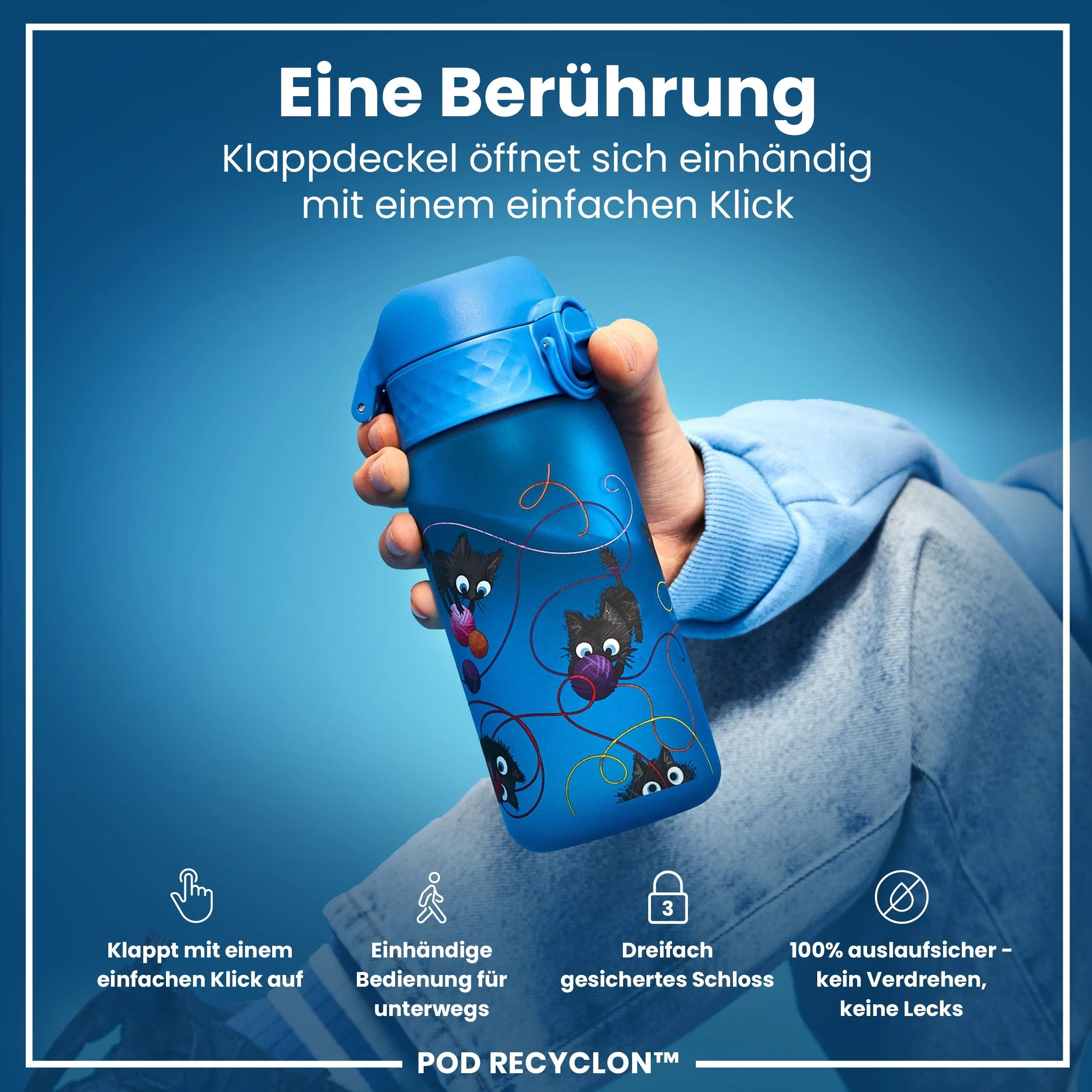 Recyclon Trinkflasche, Katzen, 350 ml - Image 3