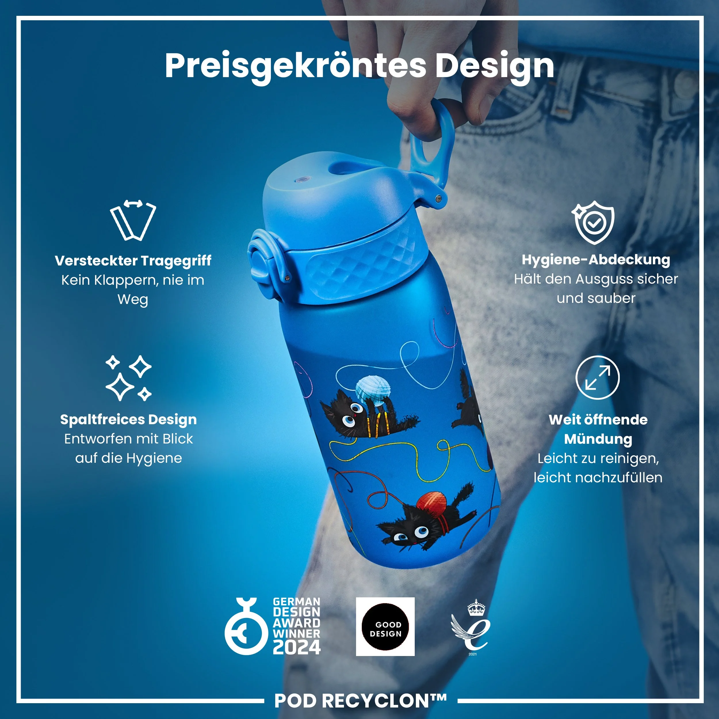 Recyclon Trinkflasche, Katzen, 350 ml - Image 8