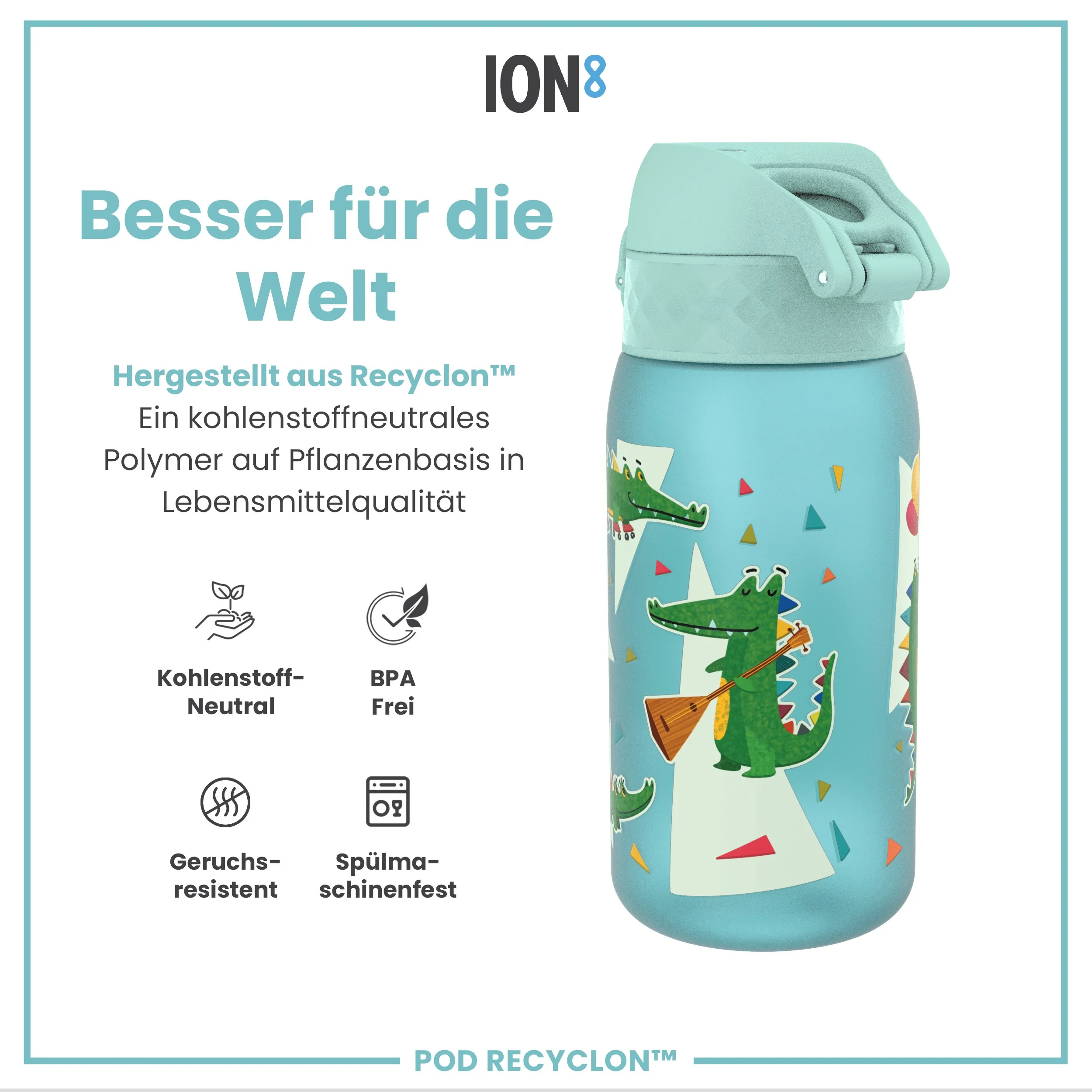 Recyclon Trinkflasche, Krokodil-Design, 350 ml - Image 5