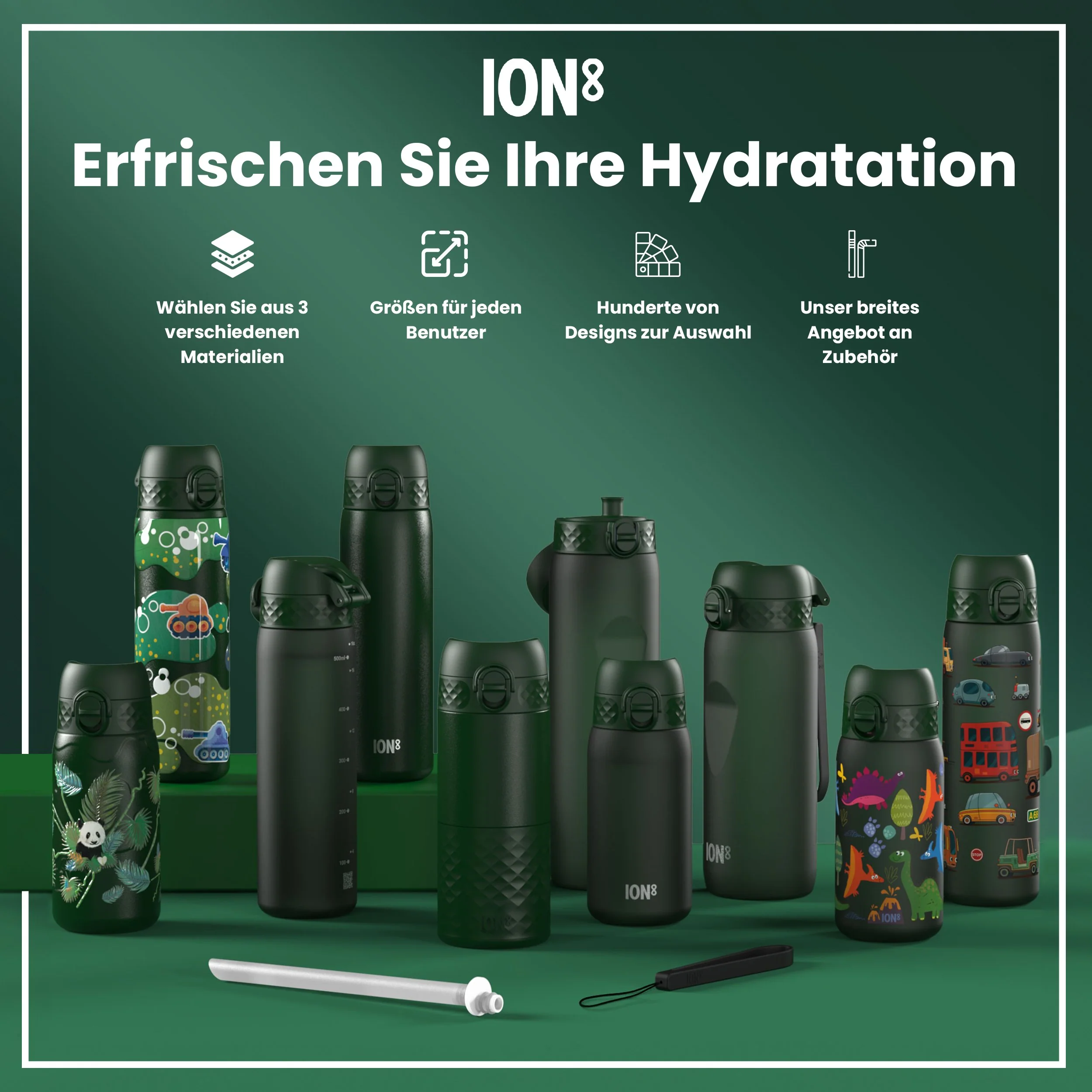 Recyclon Trinkflasche, Dunkelgrün, 350 ml - Image 7