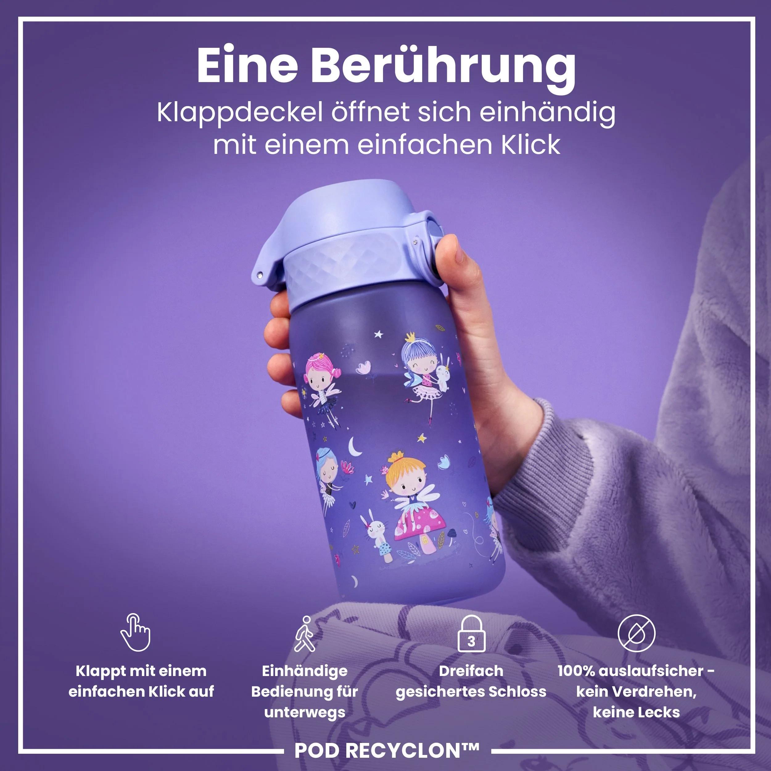 Recyclon Trinkflasche, Feen-Design, 350 ml - Image 3