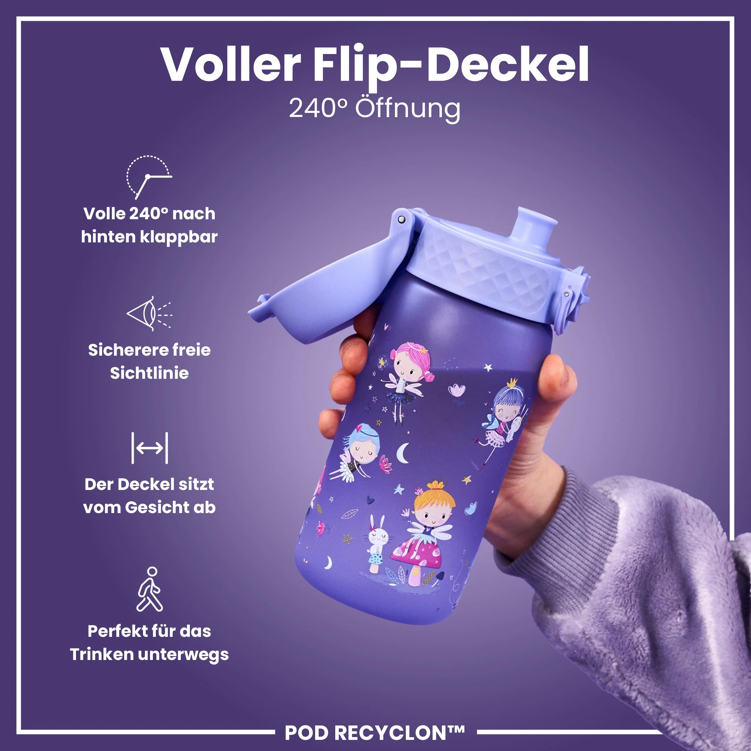 Recyclon Trinkflasche, Feen-Design, 350 ml - Image 4