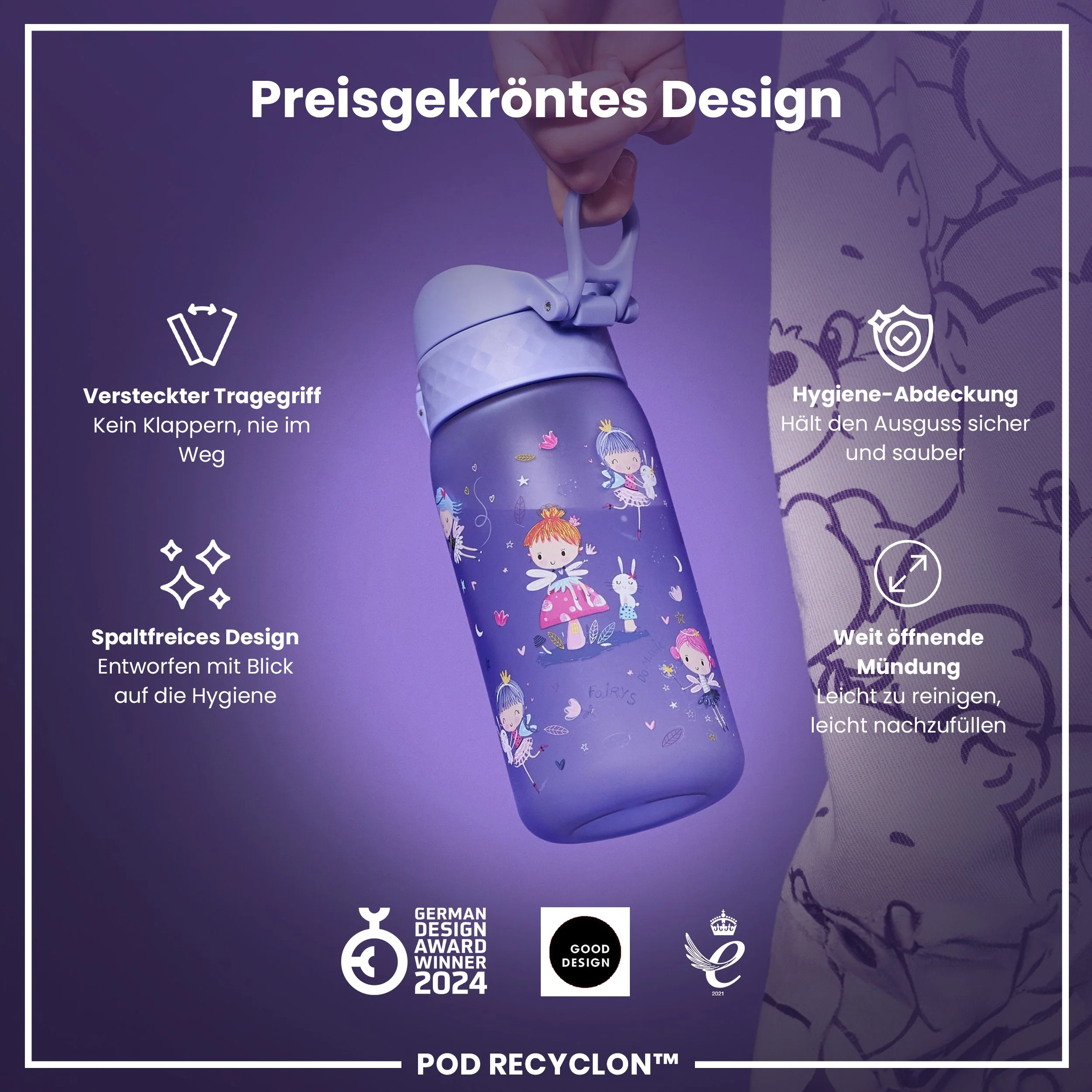 Recyclon Trinkflasche, Feen-Design, 350 ml - Image 6