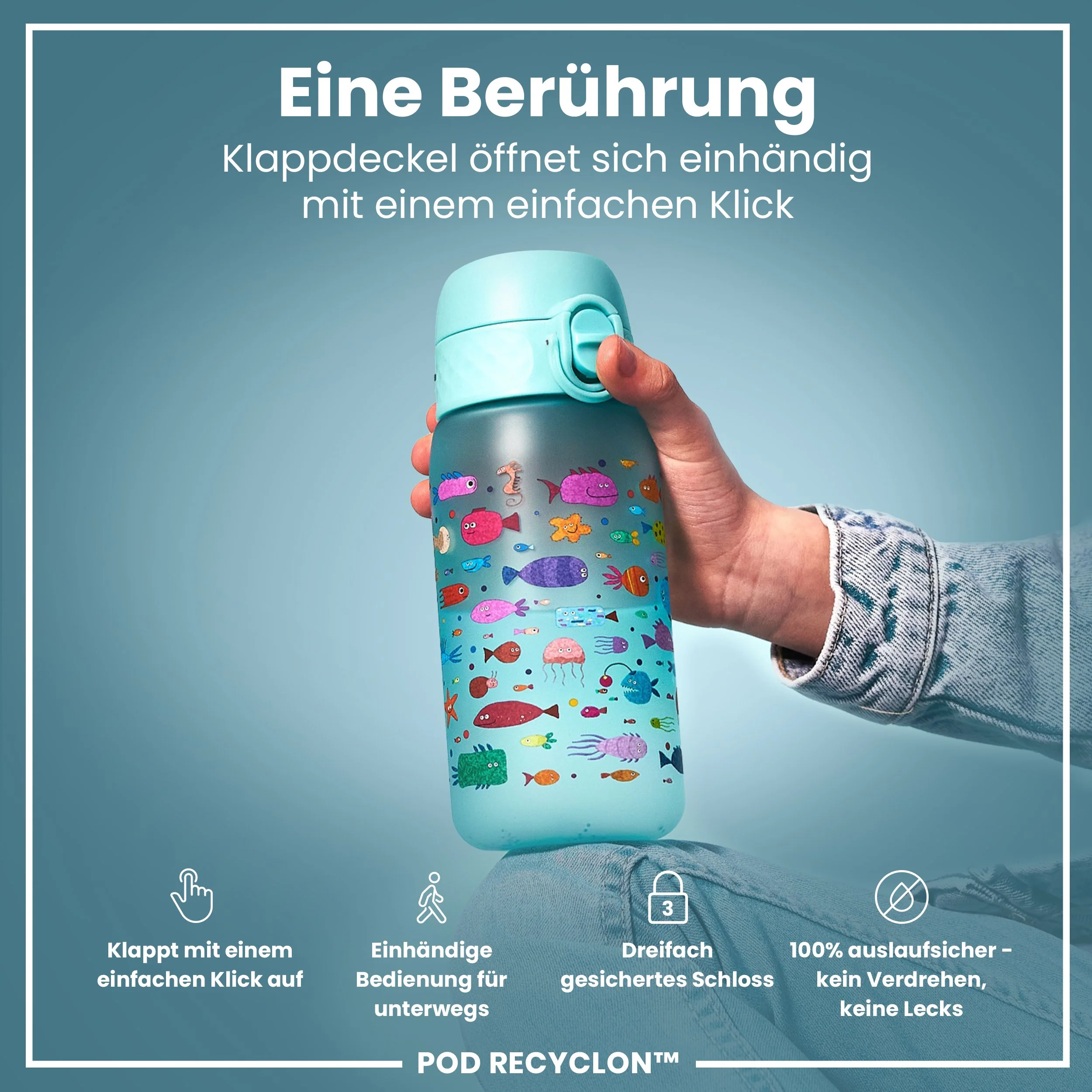 Recyclon Trinkflasche, Fisch, 350 ml - Image 3