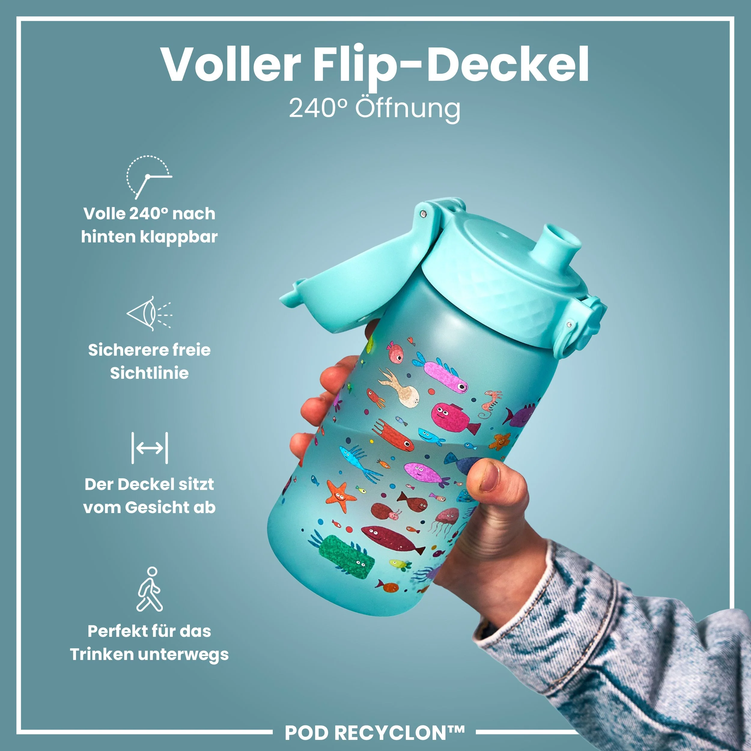 Recyclon Trinkflasche, Fisch, 350 ml - Image 4
