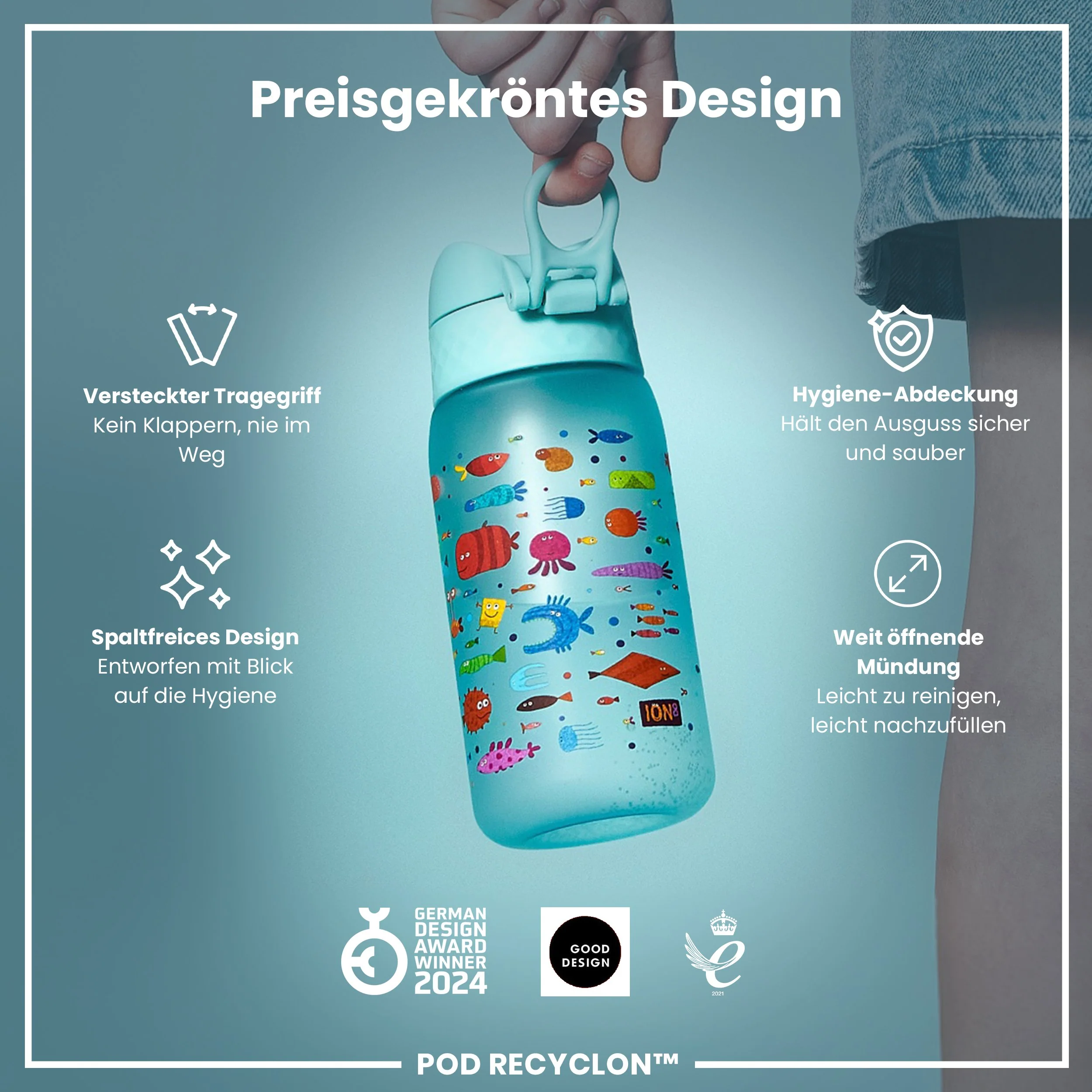 Recyclon Trinkflasche, Fisch, 350 ml - Image 6