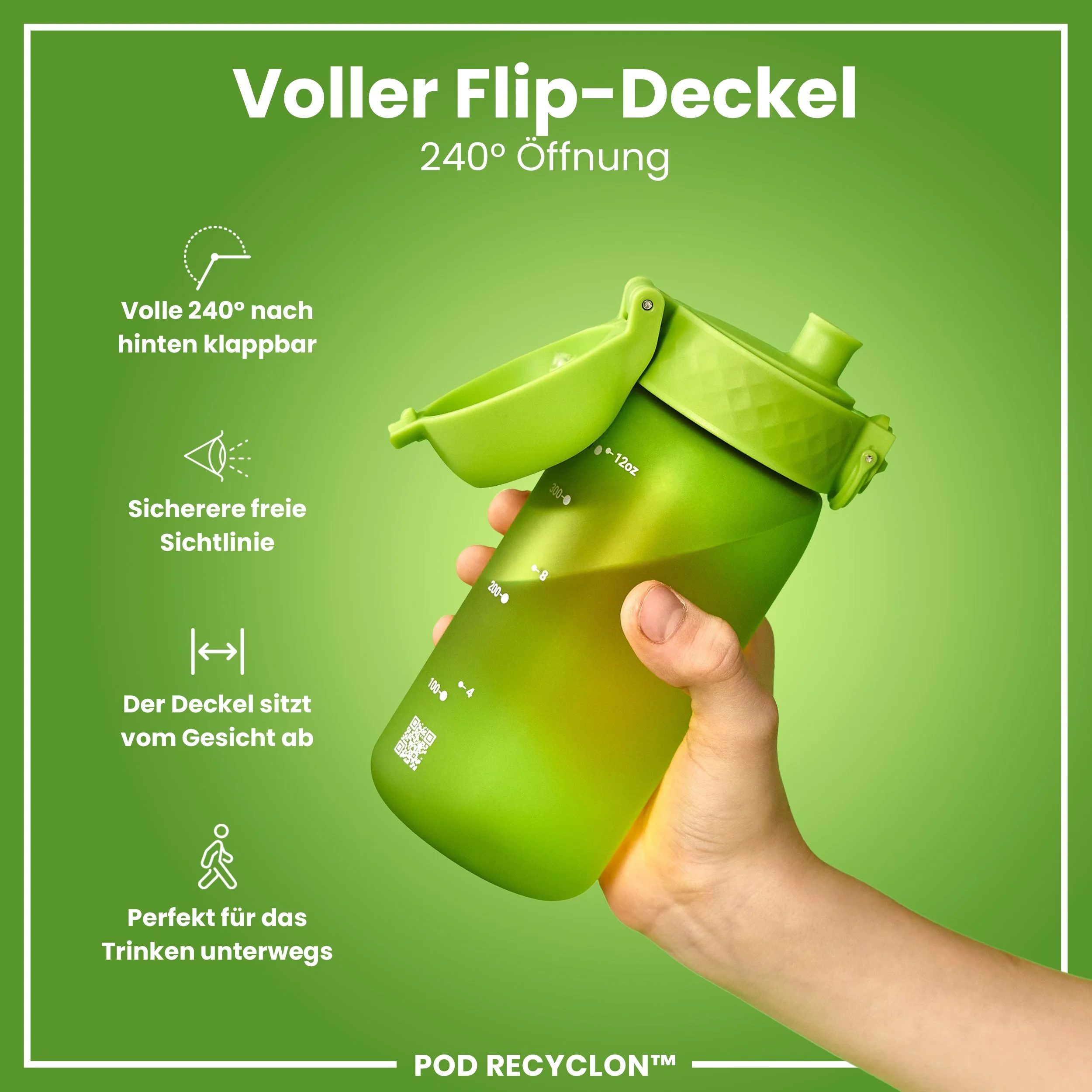 Recyclon Trinkflasche, Grün, 350 ml - Image 4