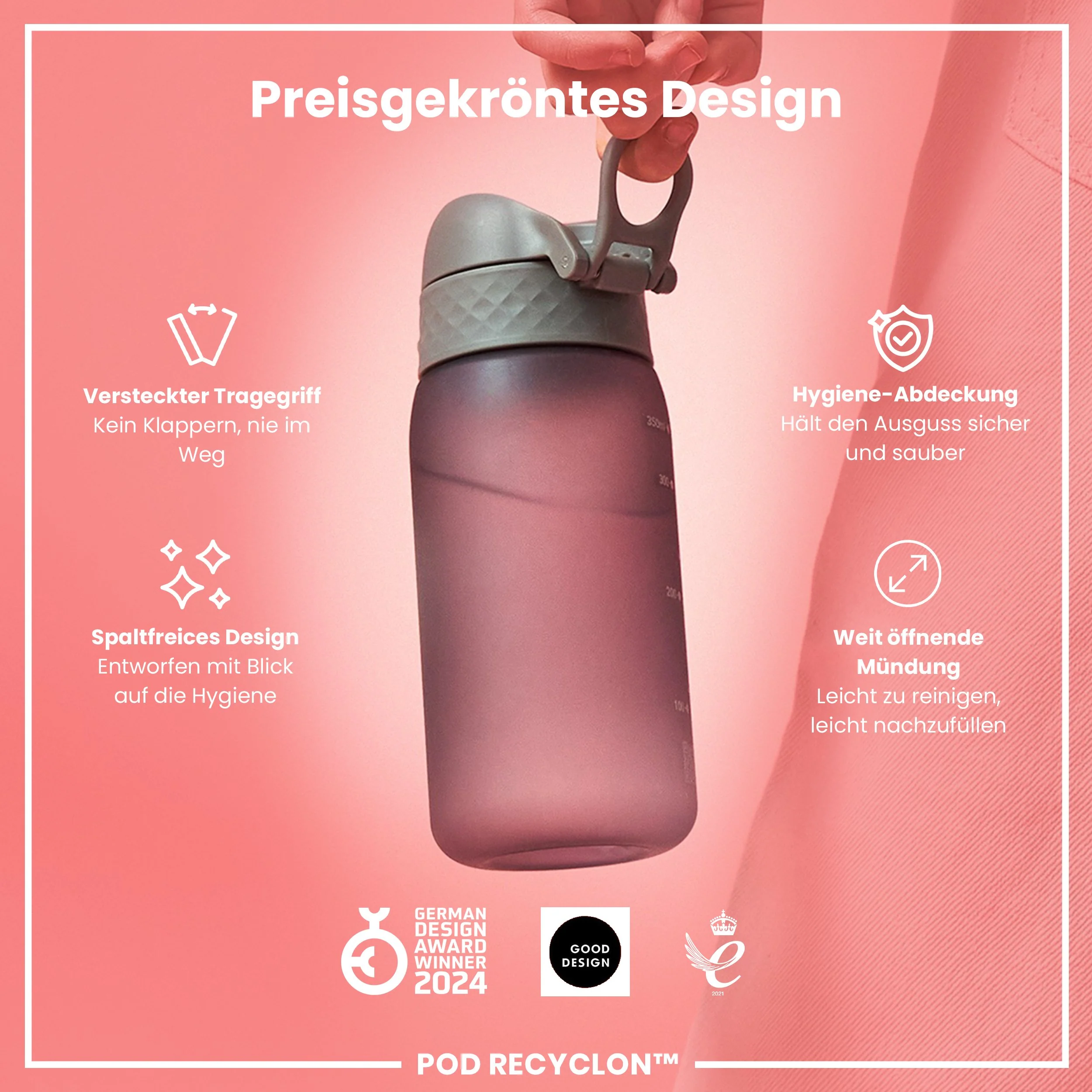 Recyclon Trinkflasche,  Grau, 350 ml - Image 6