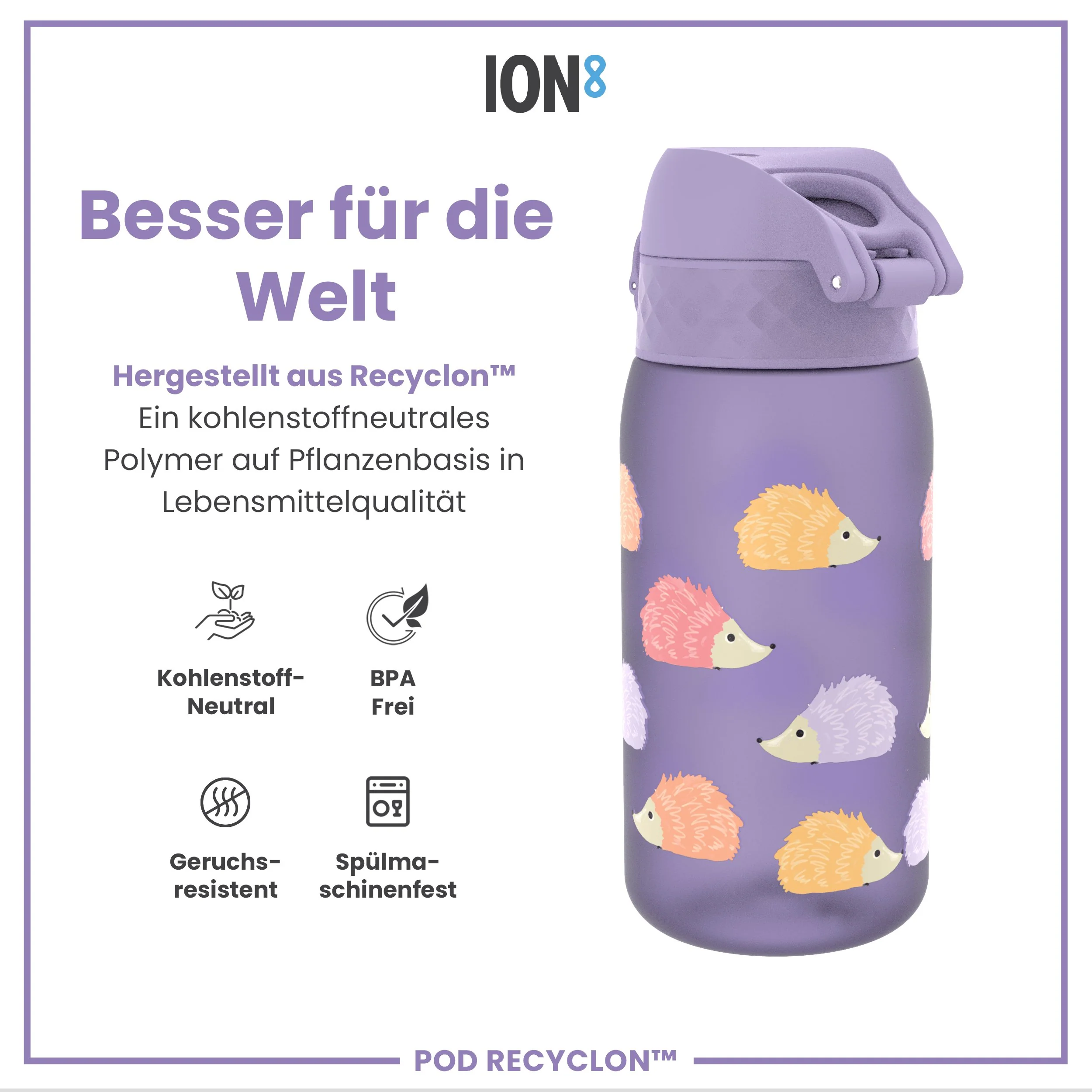 Recyclon Trinkflasche,  Igel, 350 ml - Image 5