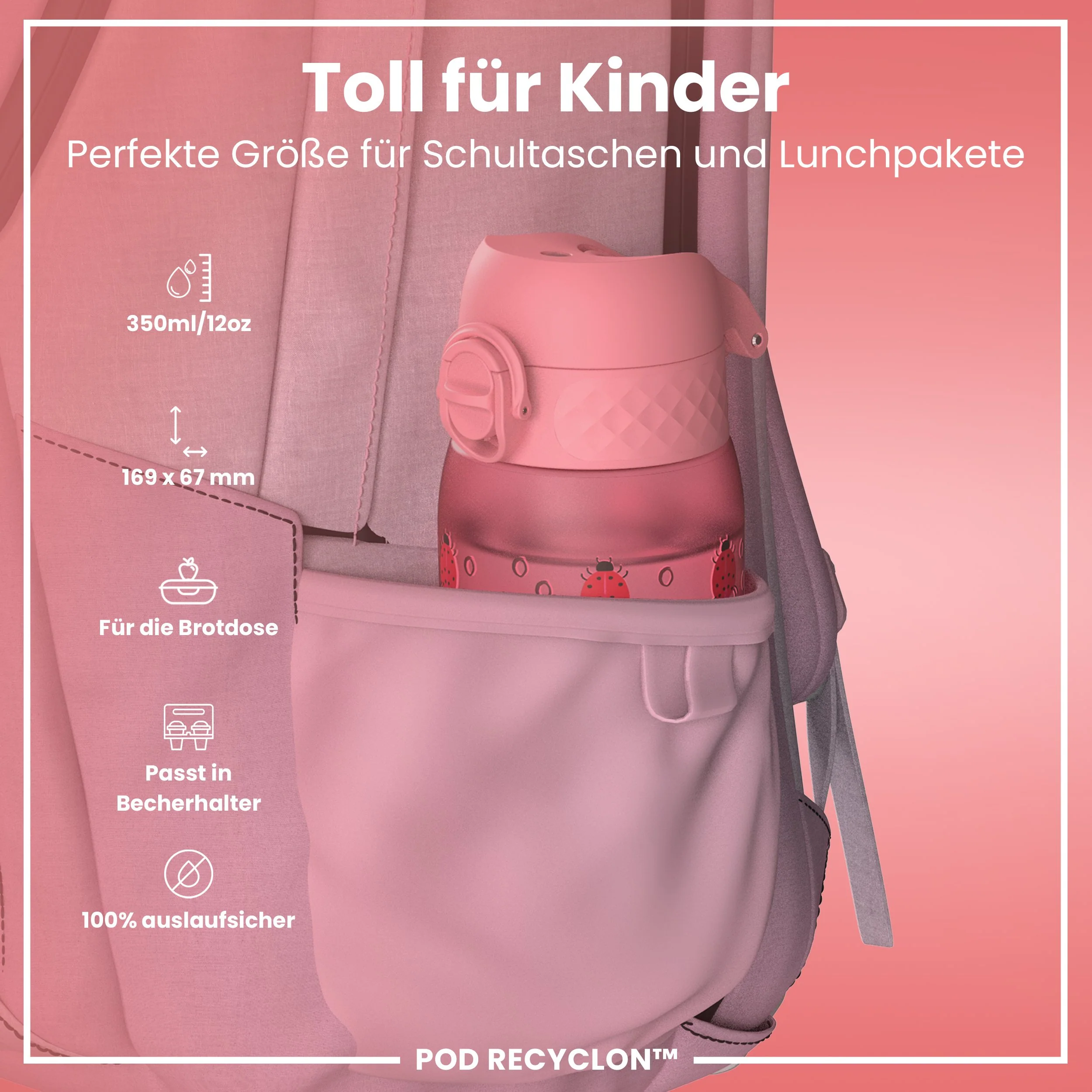 Recyclon Trinkflasche, Marienkäfer, 350 ml - Image 2