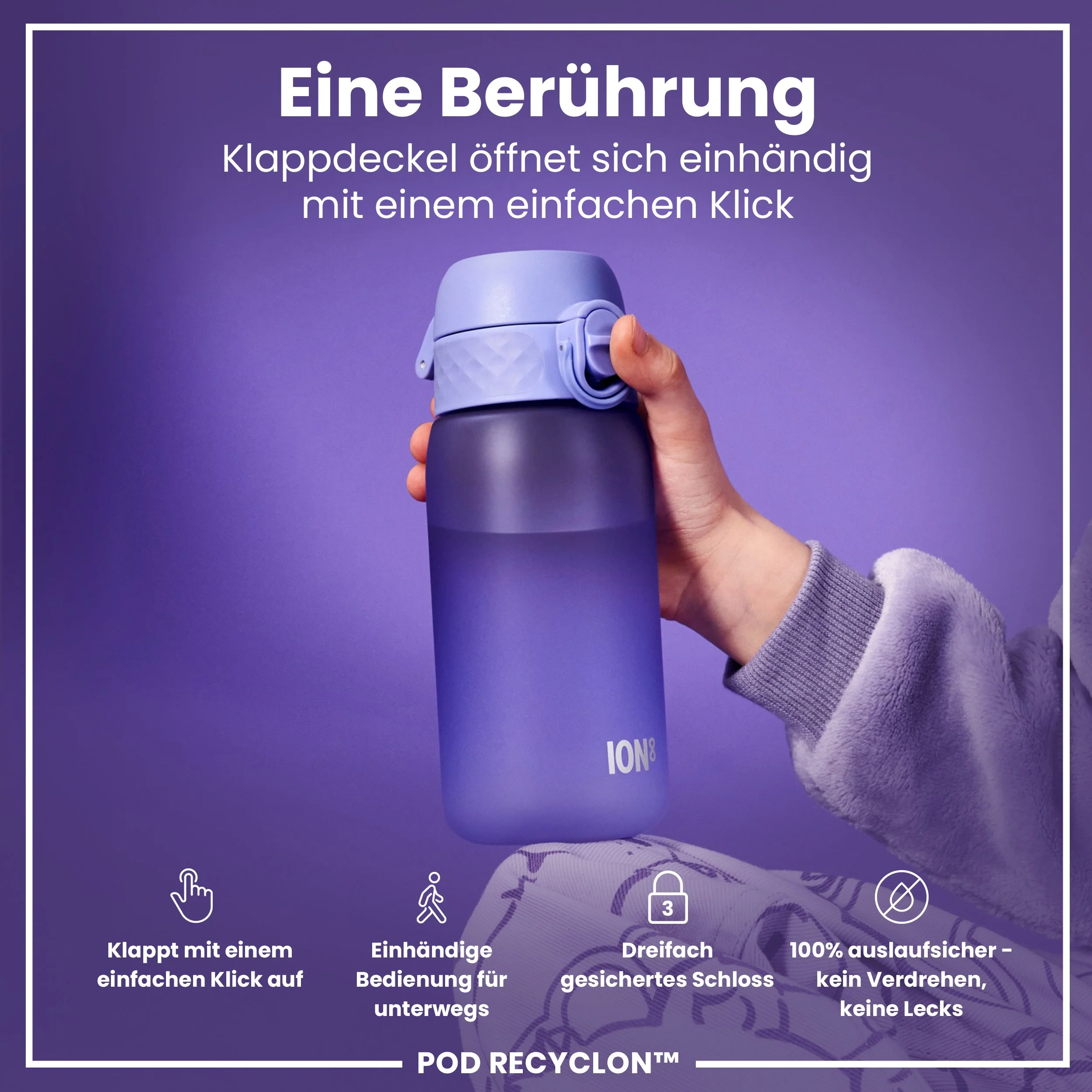 Recyclon Trinkflasche, Helllila, 350 ml - Image 3
