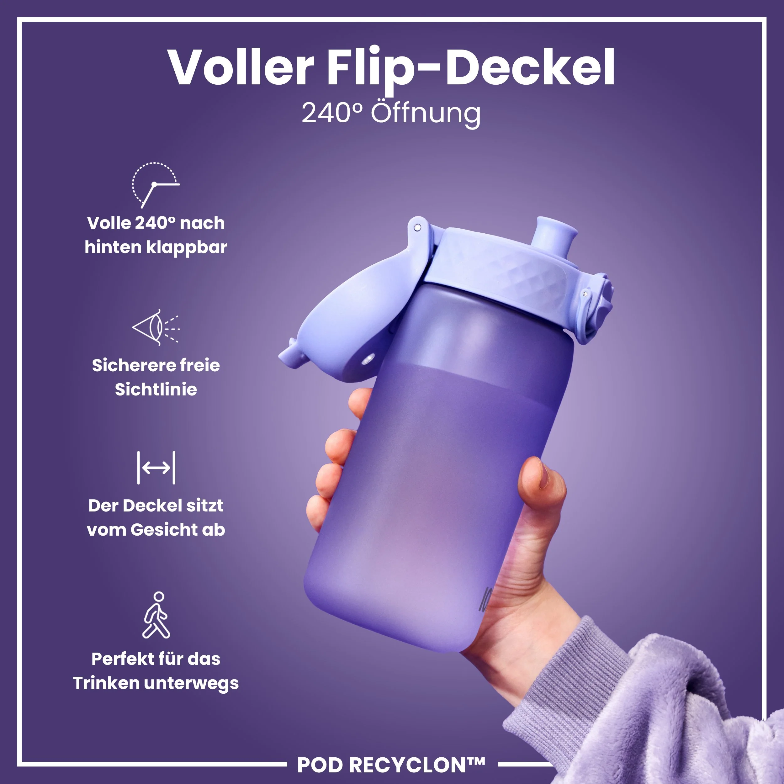Recyclon Trinkflasche, Helllila, 350 ml - Image 4