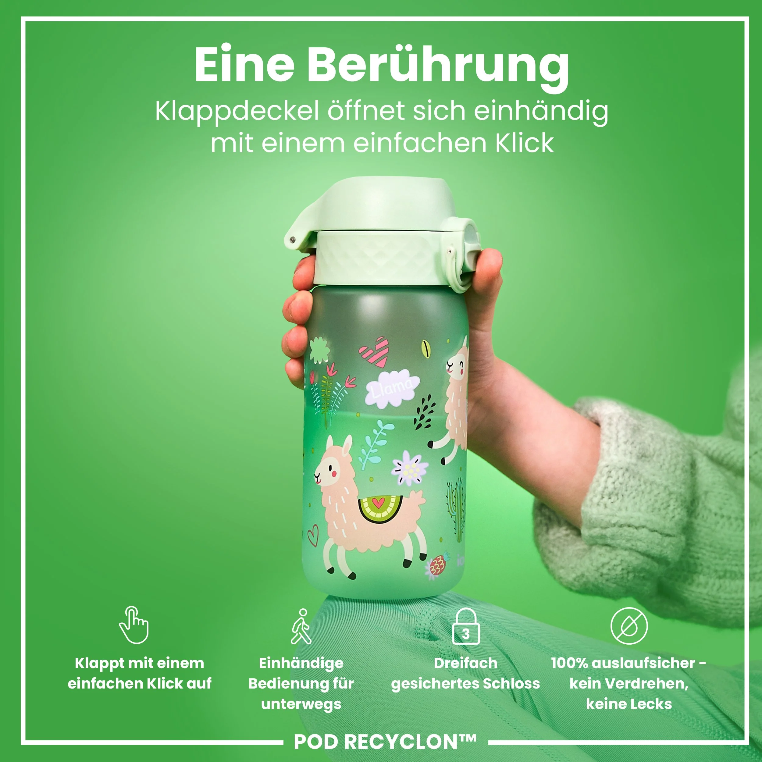 Recyclon Trinkflasche, Lamas, 350 ml - Image 3
