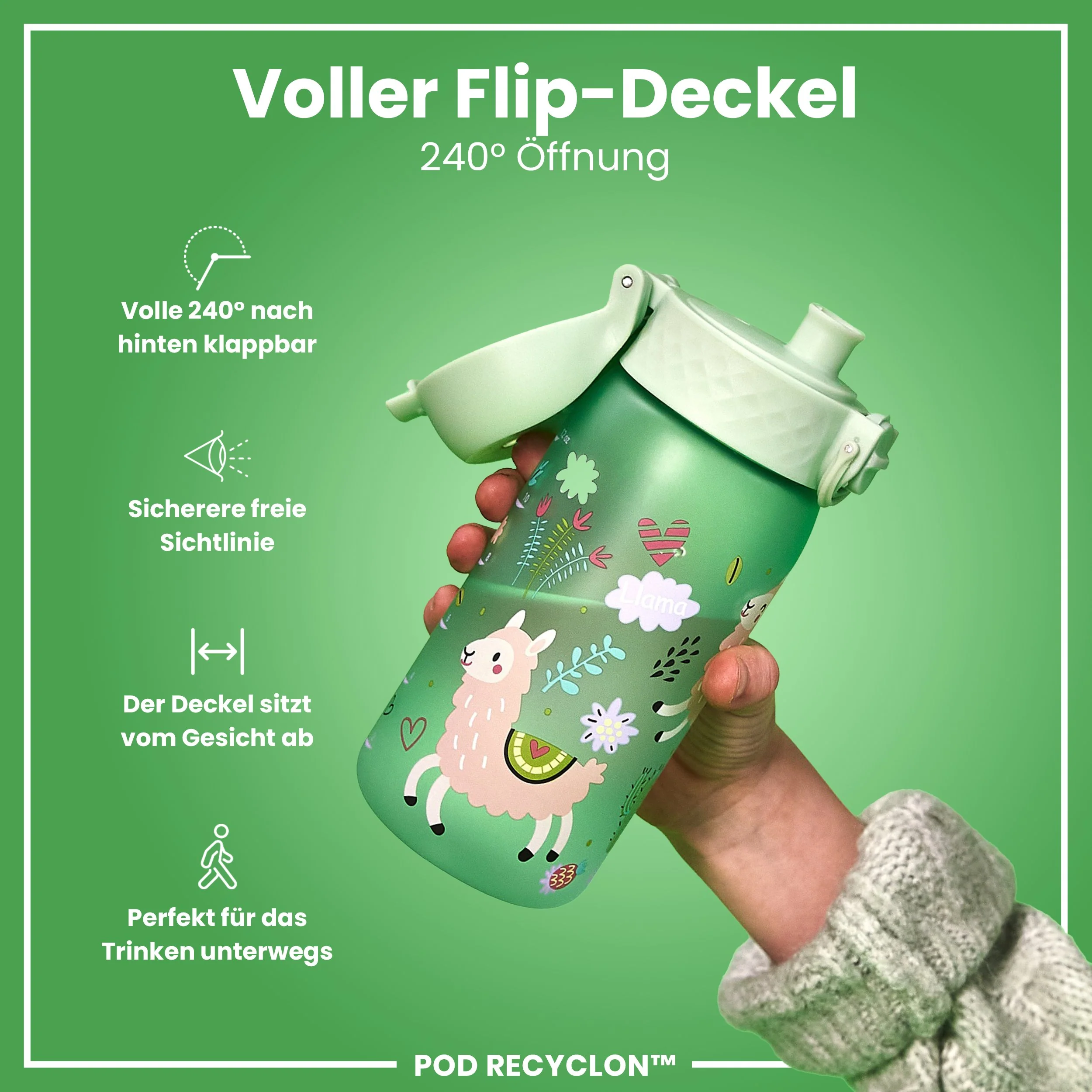 Recyclon Trinkflasche, Lamas, 350 ml - Image 4