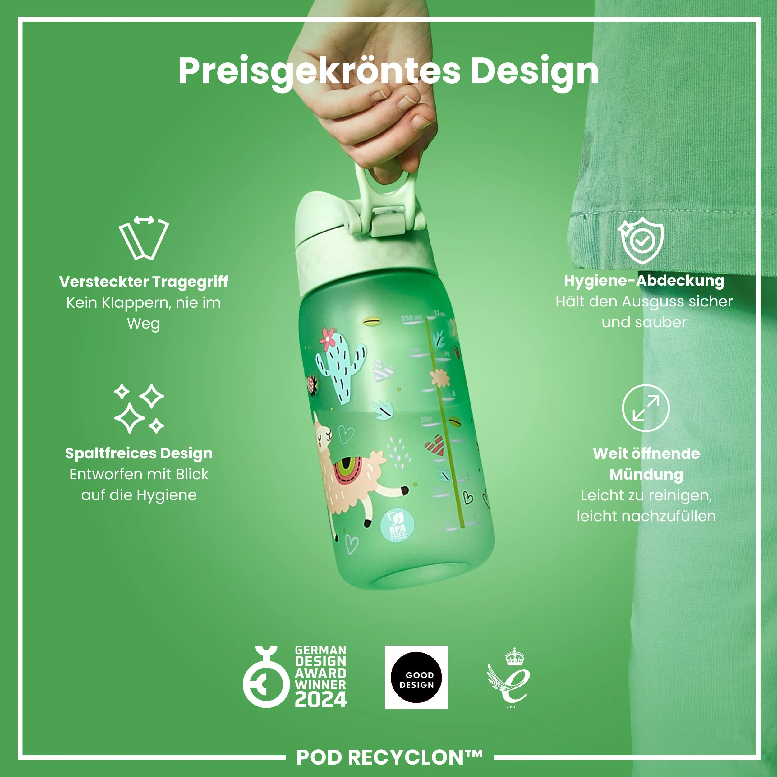 Recyclon Trinkflasche, Lamas, 350 ml - Image 6
