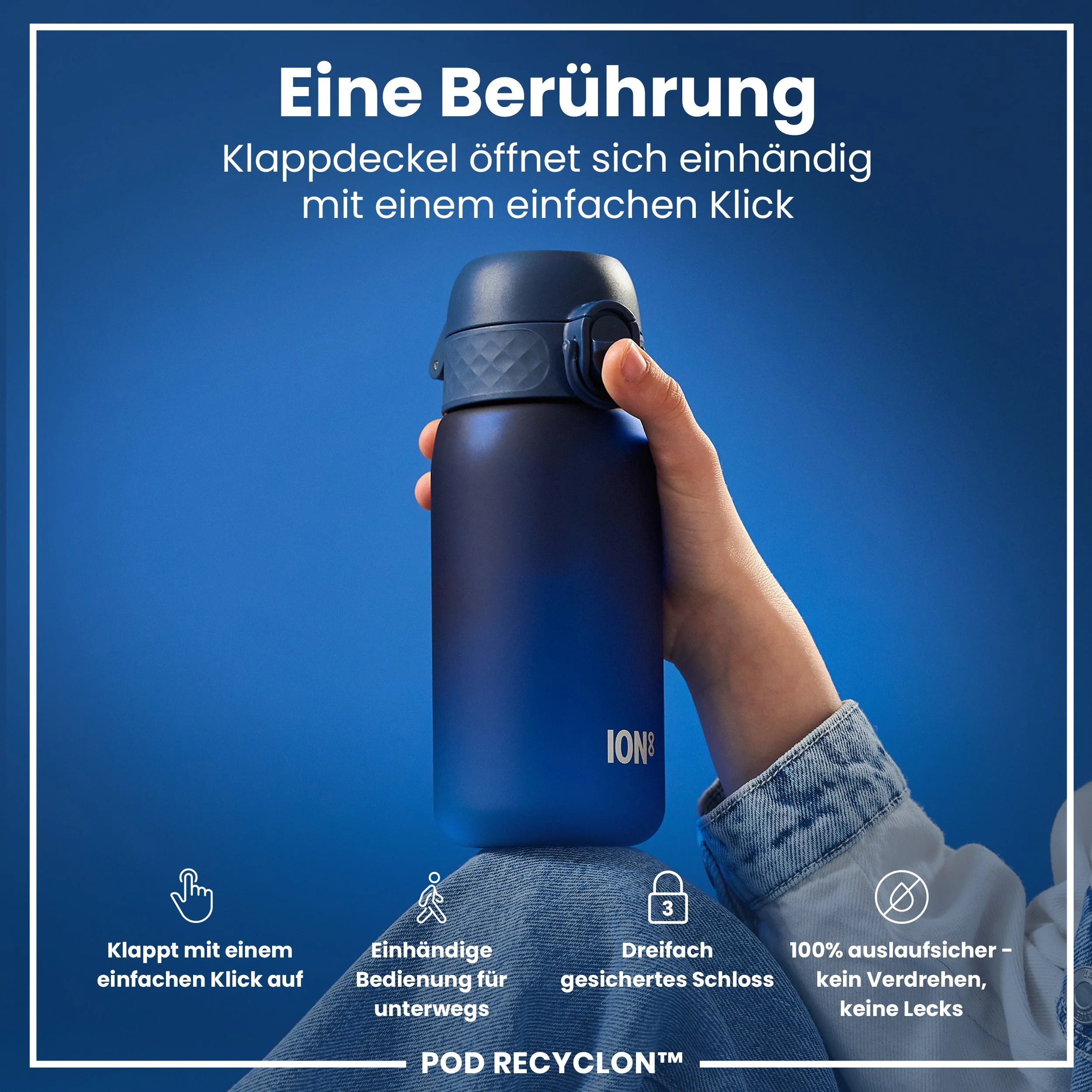 Recyclon Trinkflasche, Marineblau, 350 ml - Image 3