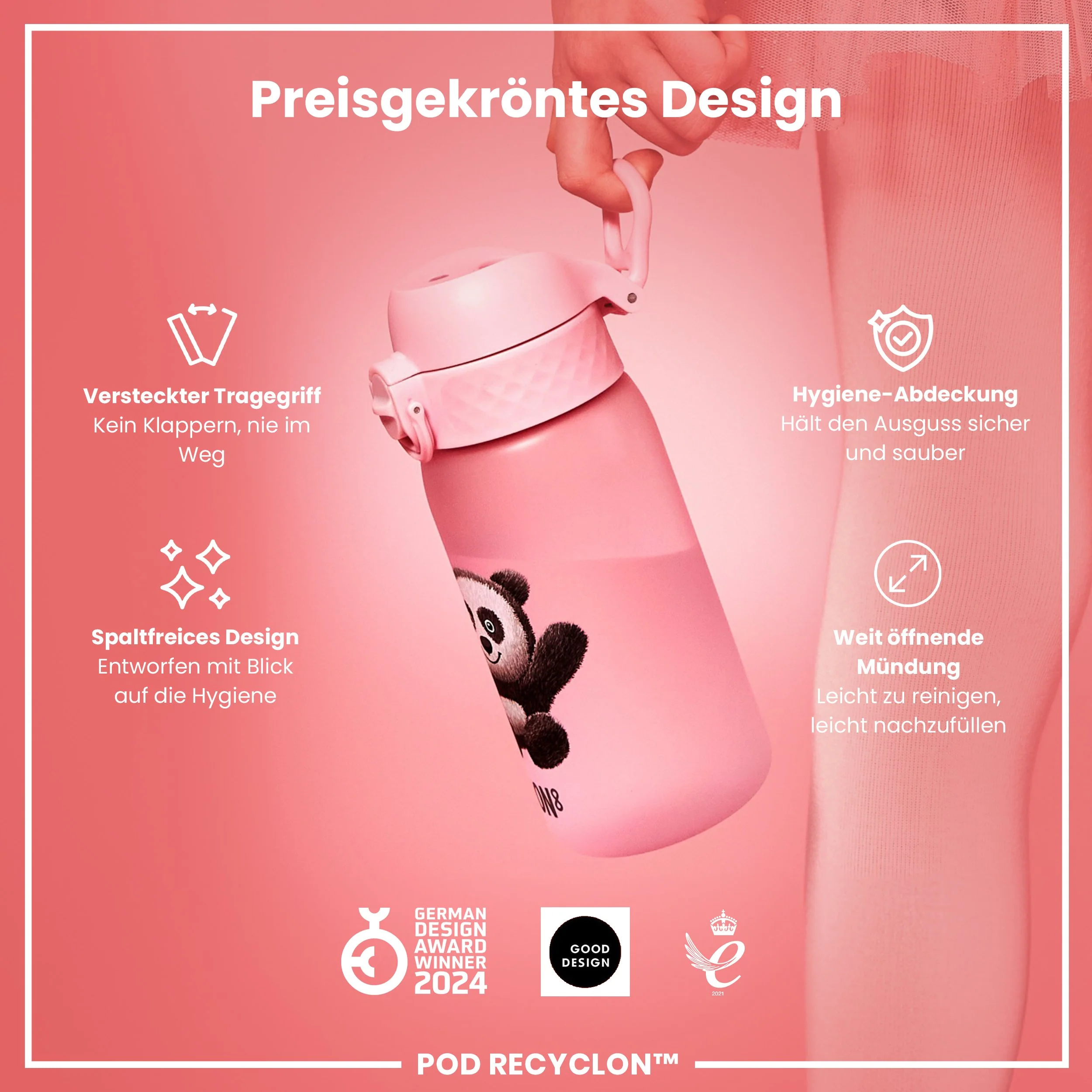 Recyclon Trinkflasche, Panda, 350 ml - Image 6