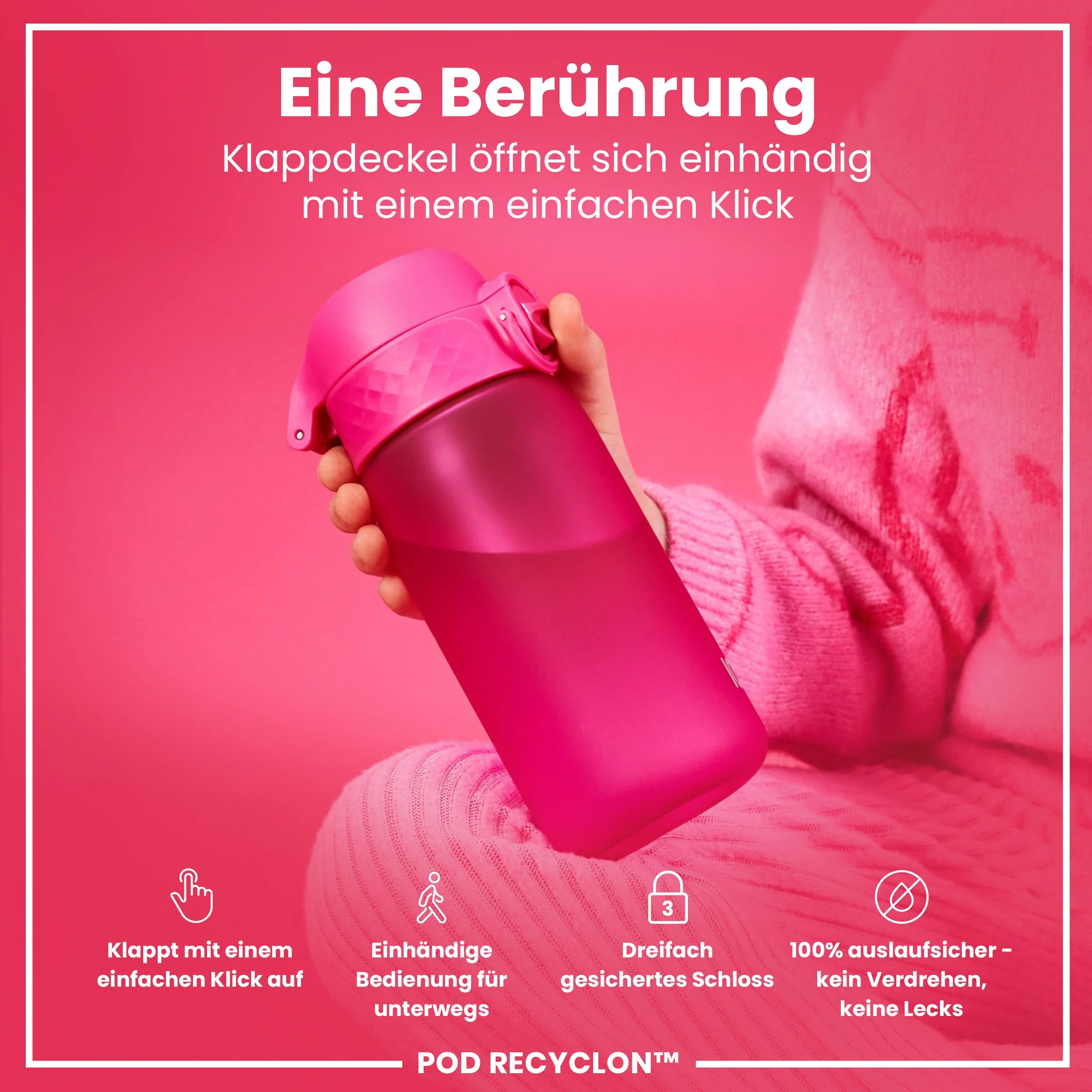 Recyclon Trinkflasche, Rosa, 350 ml - Image 3