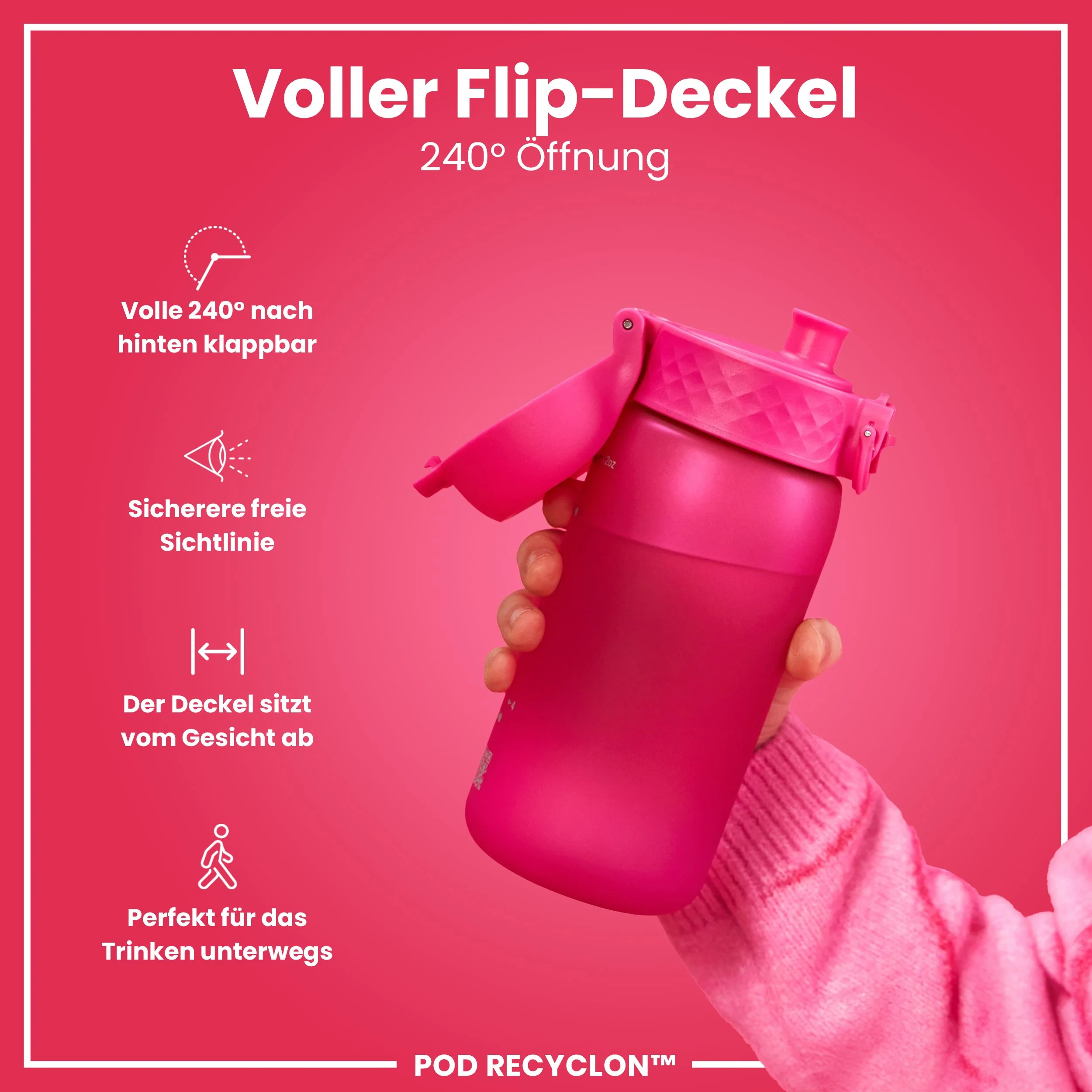Recyclon Trinkflasche, Rosa, 350 ml - Image 4