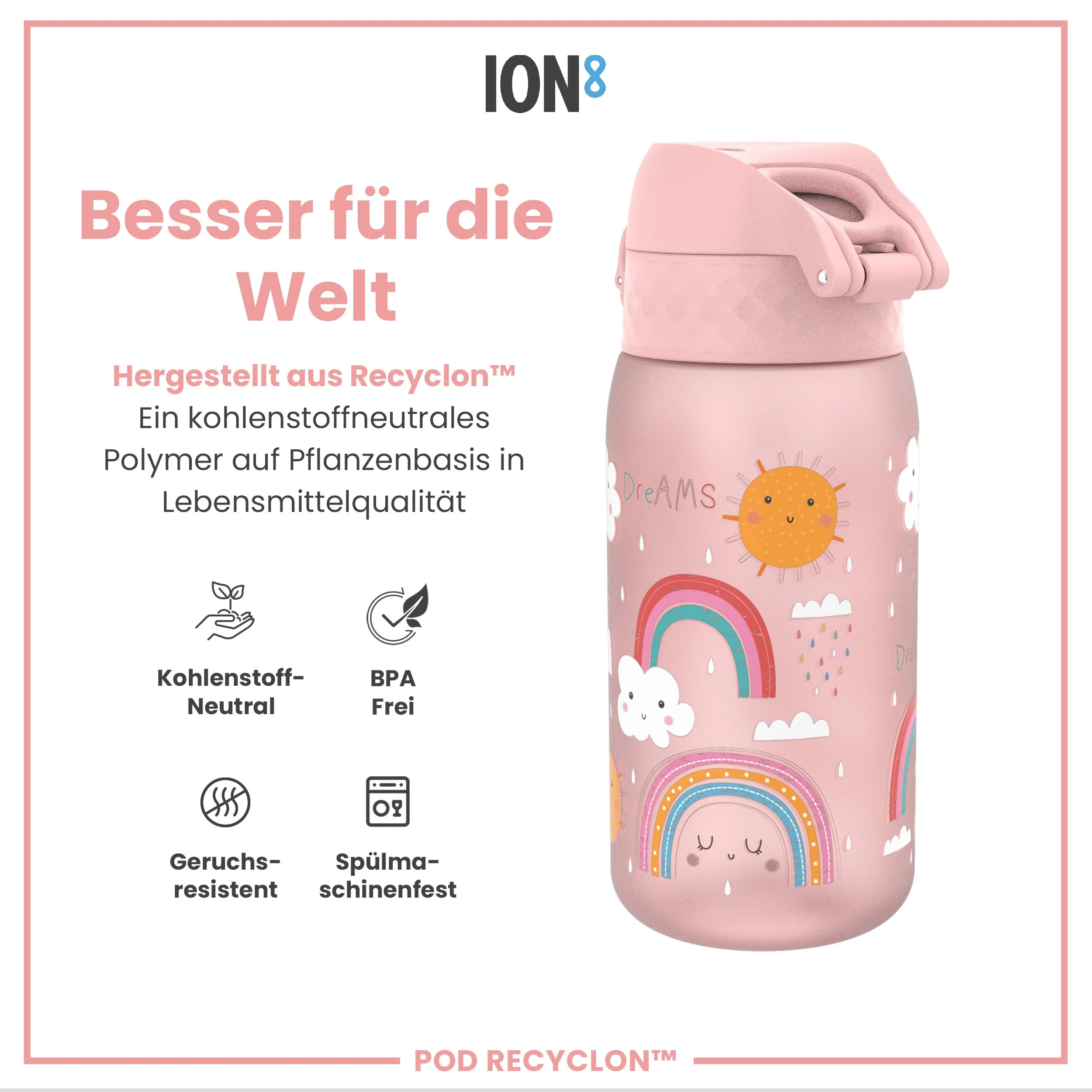 Recyclon Trinkflasche, Regenbogen-Design, 350 ml - Image 5