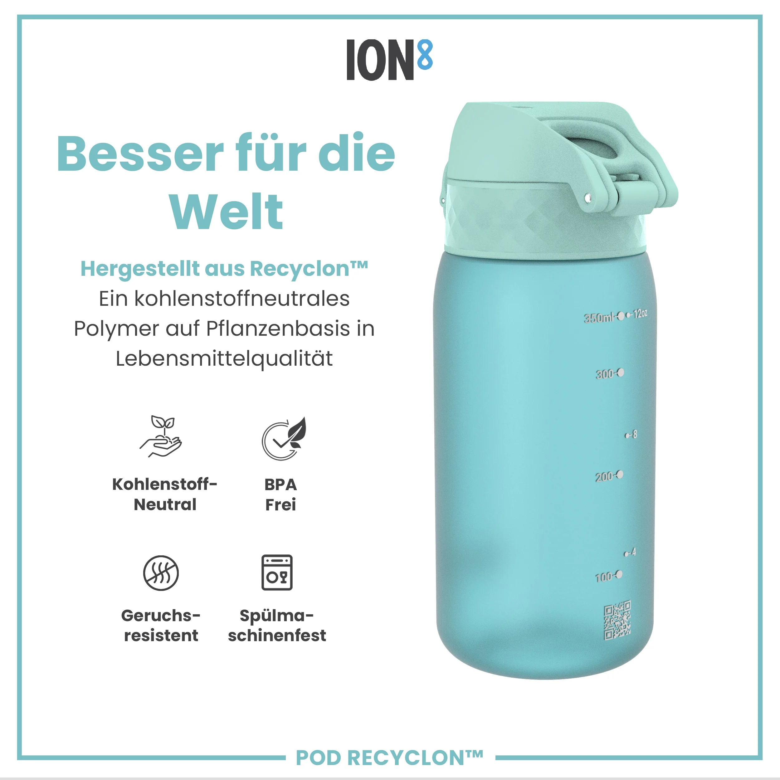 Recyclon Trinkflasche, Sonic-Blau, 350 ml - Image 5