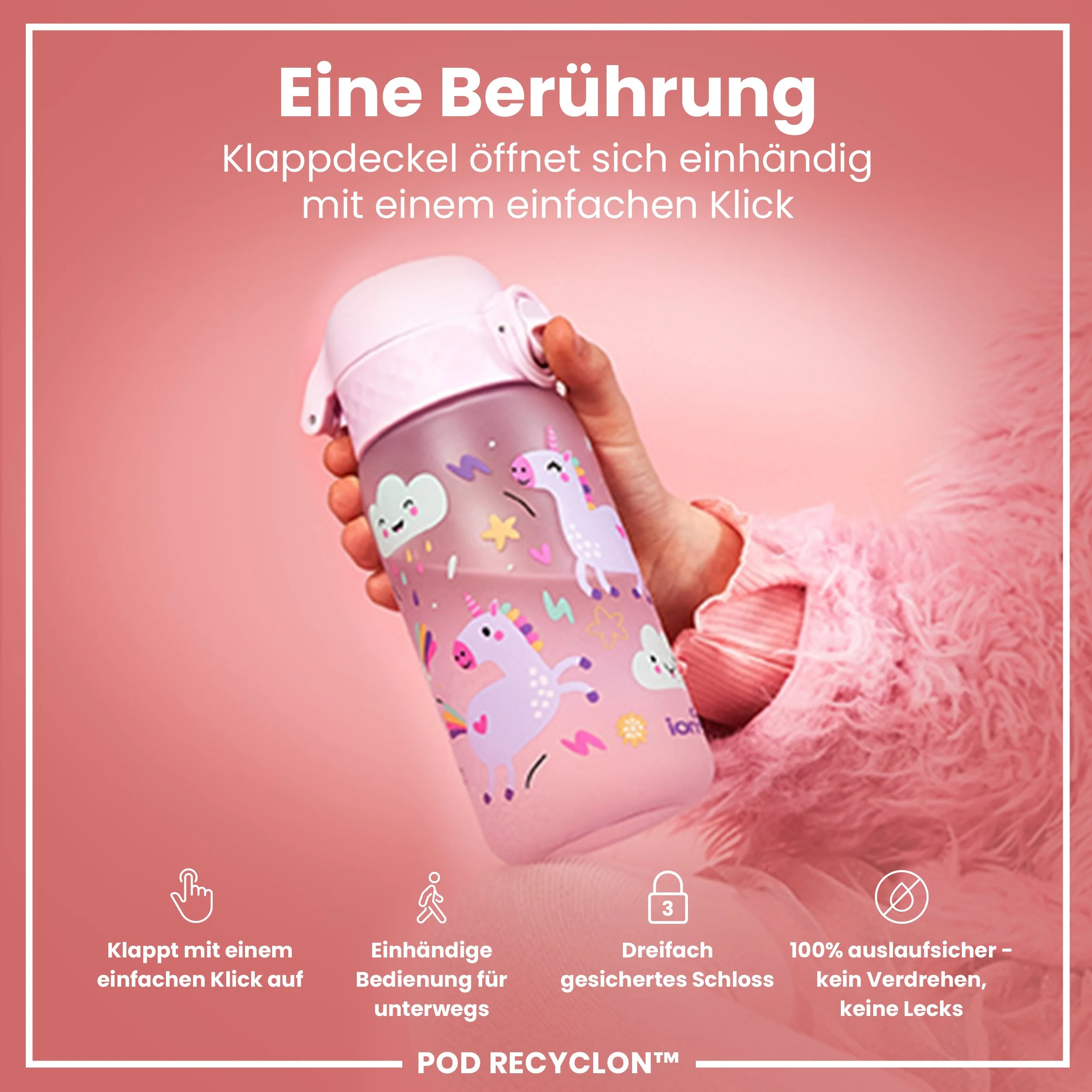 Recyclon Trinkflasche, Einhorn, 350 ml - Image 3