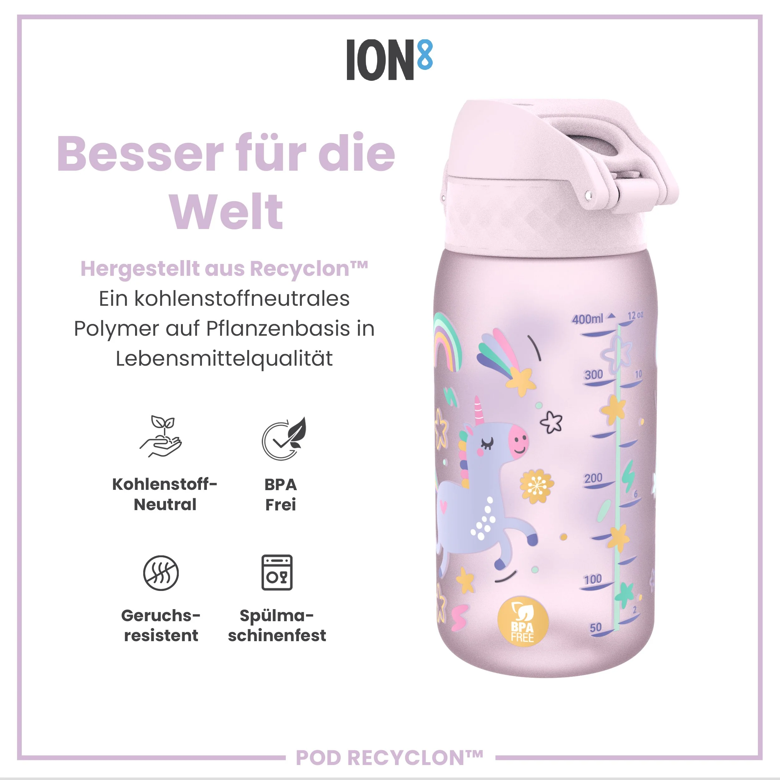 Recyclon Trinkflasche, Einhorn, 350 ml - Image 5