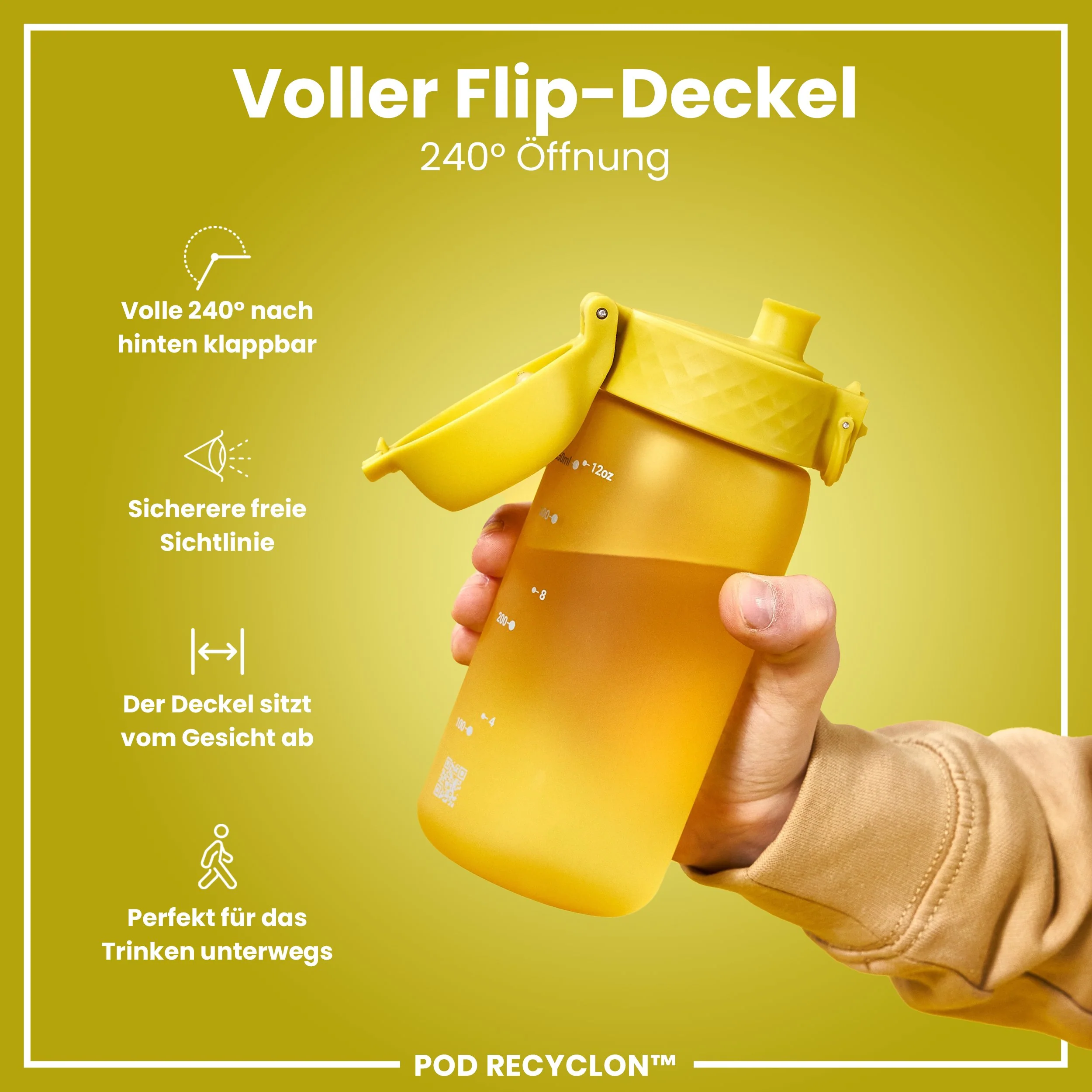 Recyclon Trinkflasche, Gelb, 350 ml - Image 4