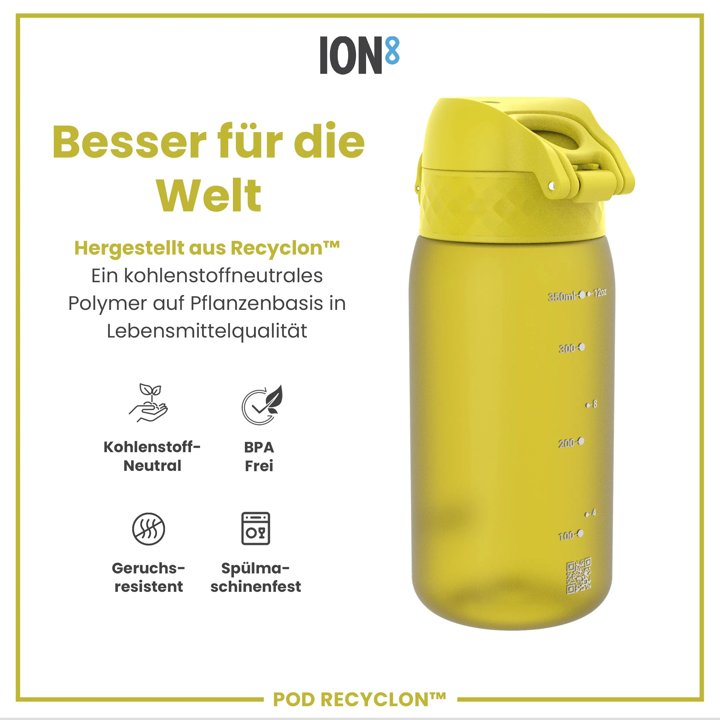 Recyclon Trinkflasche, Gelb, 350 ml - Image 5