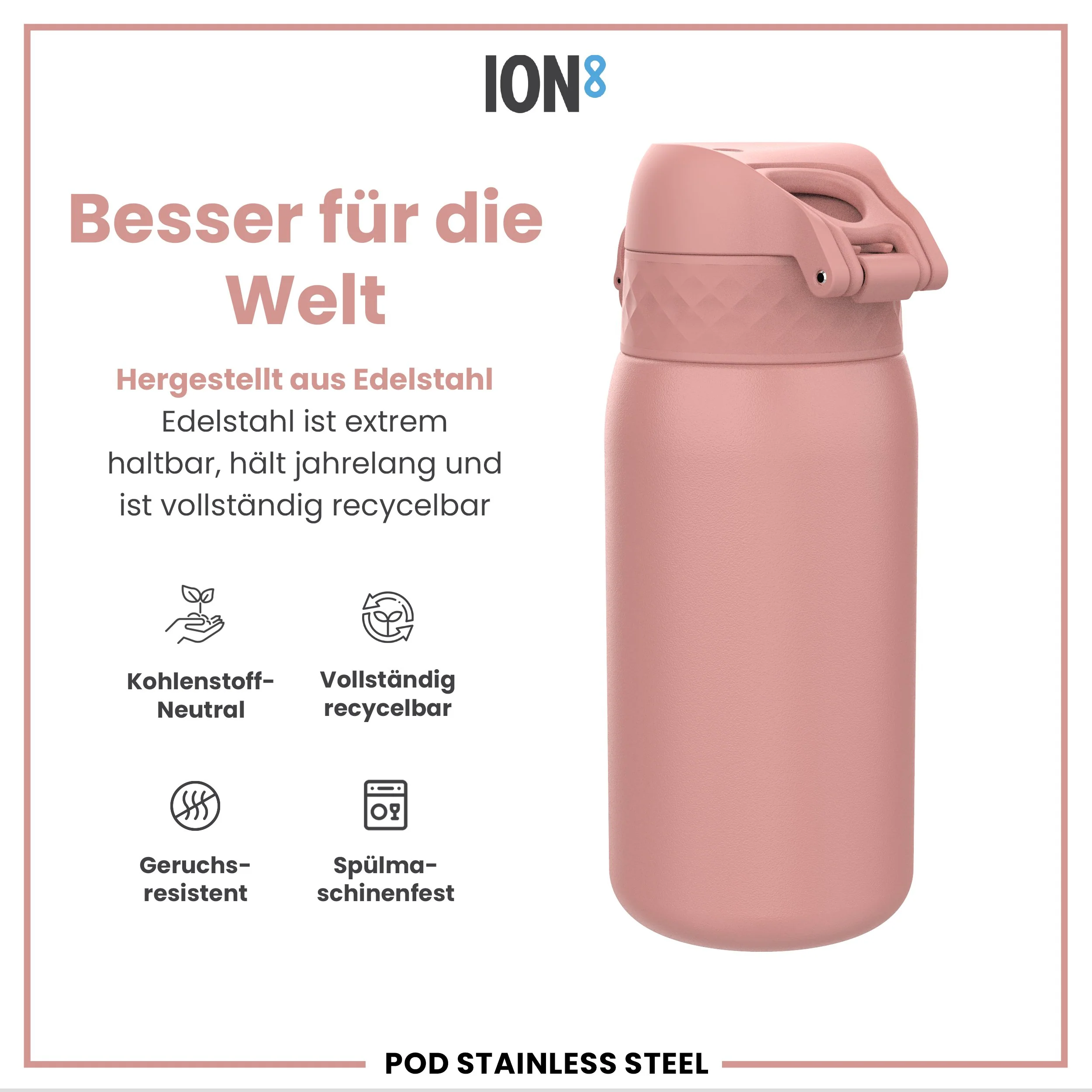 Leichte Edelstahl-Trinkflasche, Aschrosa, 400 ml - Image 5