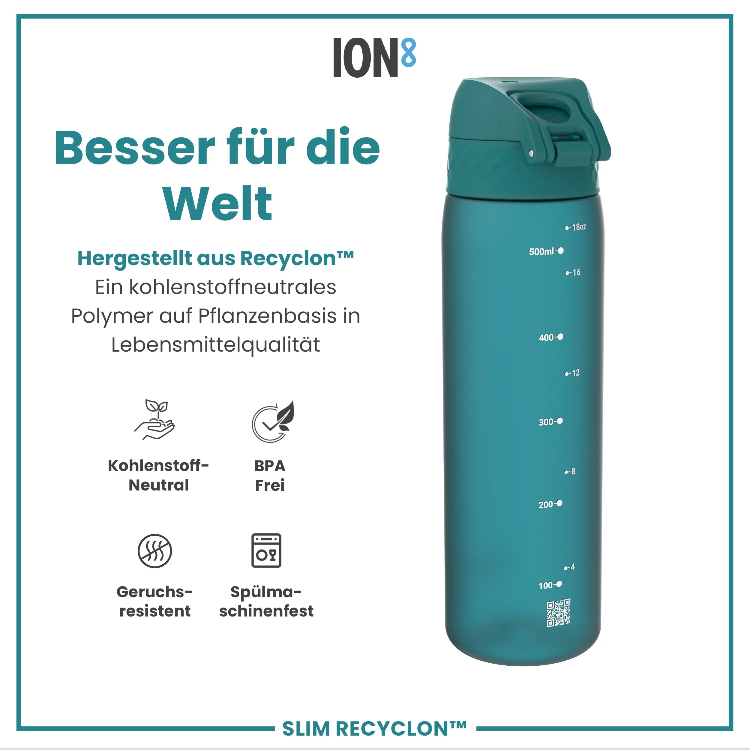 Recyclon Trinkflasche, Aqua, 500 ml - Image 5